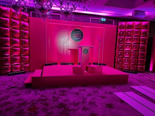 Hot Pink Square Foil Wall - Beauty Awards

