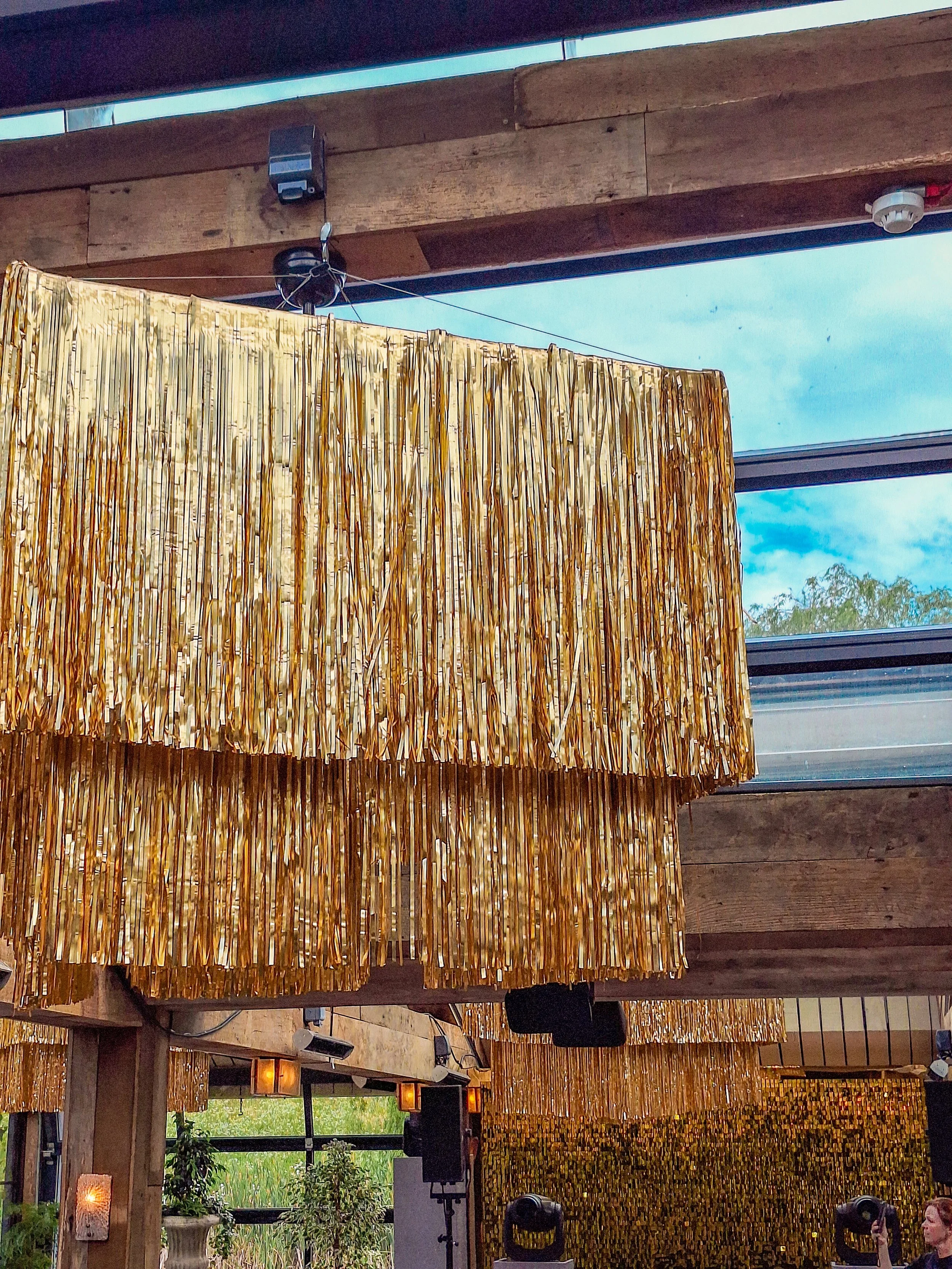Soho Farmhouse Gold Tassel Fringe Chandeliers Square