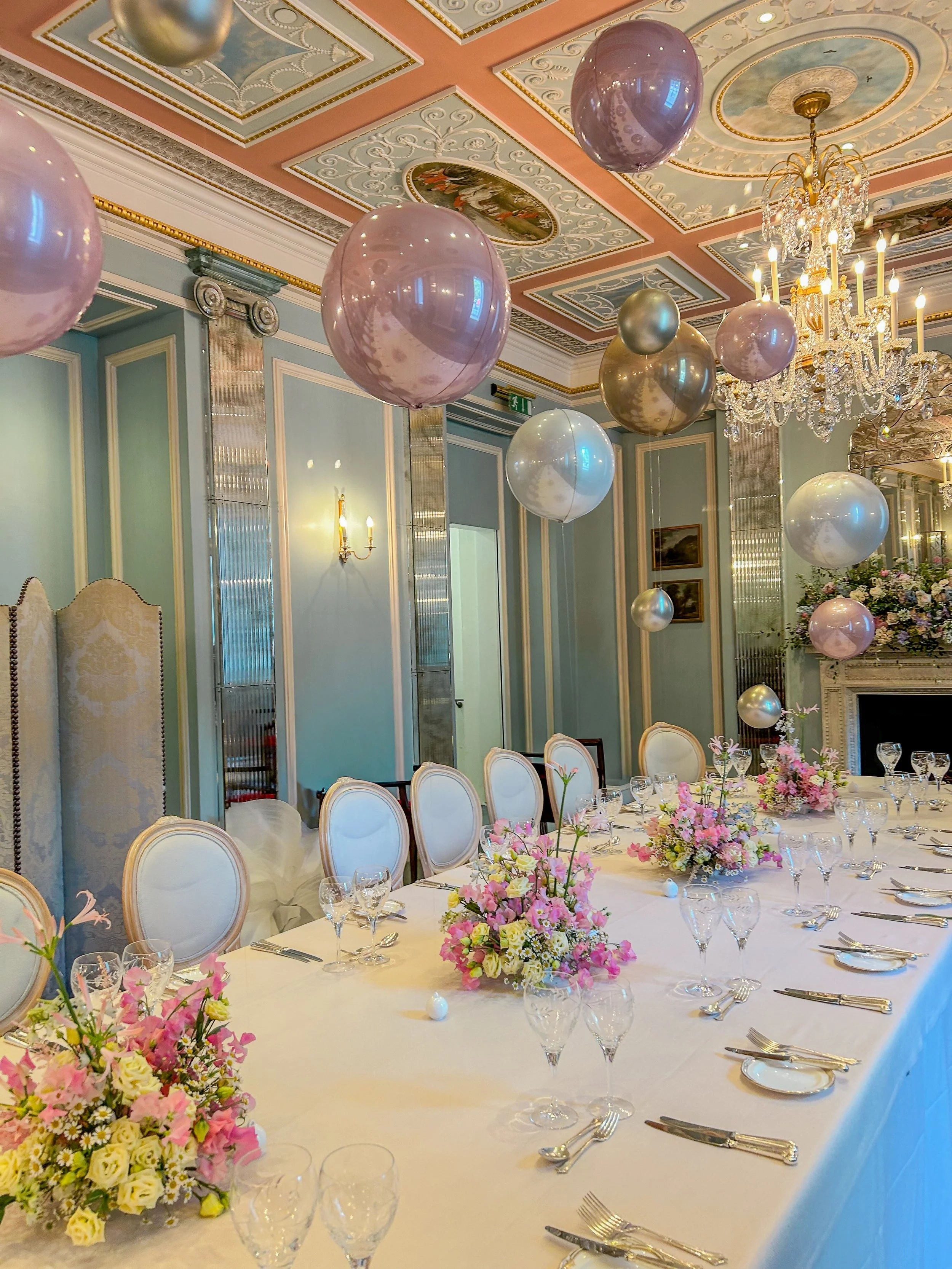The Lanesborough Event Table Centre Orbz Ceiling Installation