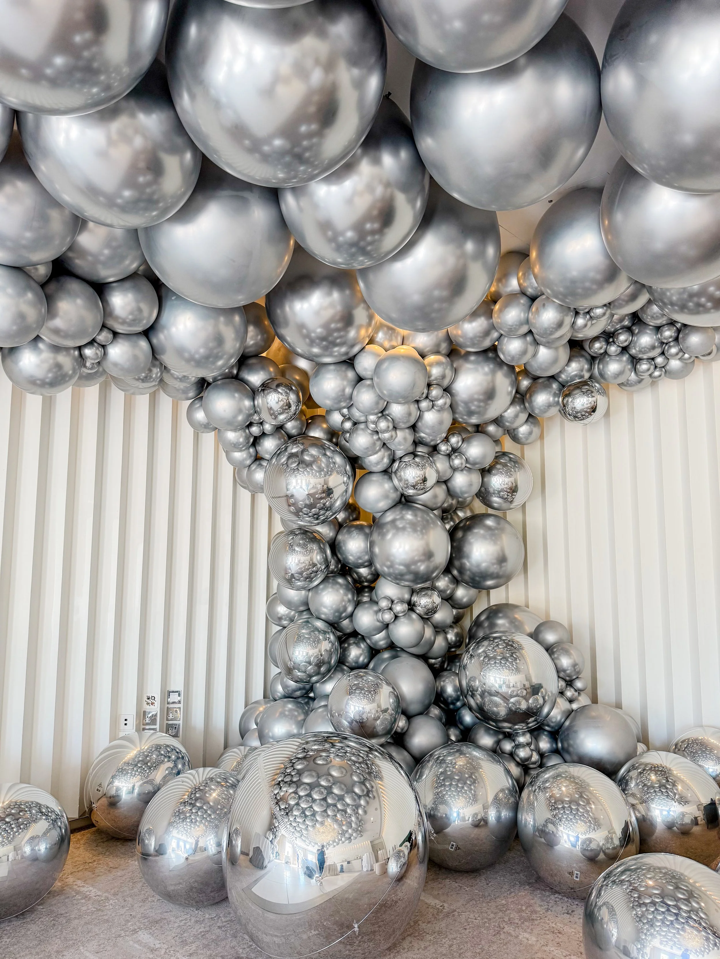 Coworth Park Wedding - Garden Room Silver orb epic swoosh