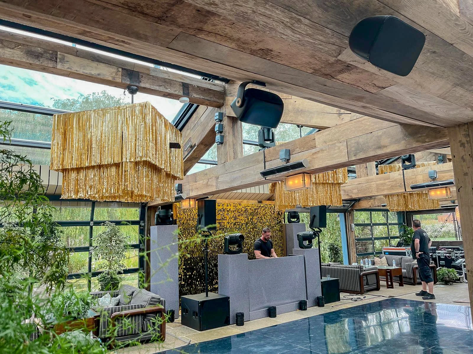Soho Farmhouse Gold Tassel Fringe Chandeliers Square