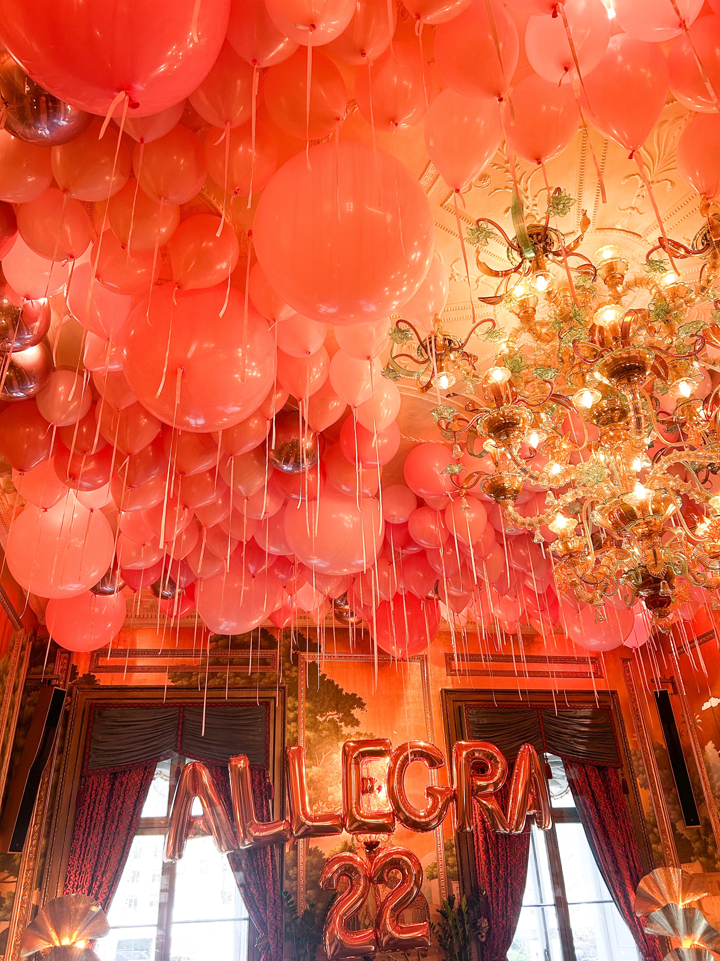 Annabel's Elephant Room Private Party Pink Ceiling Balloons