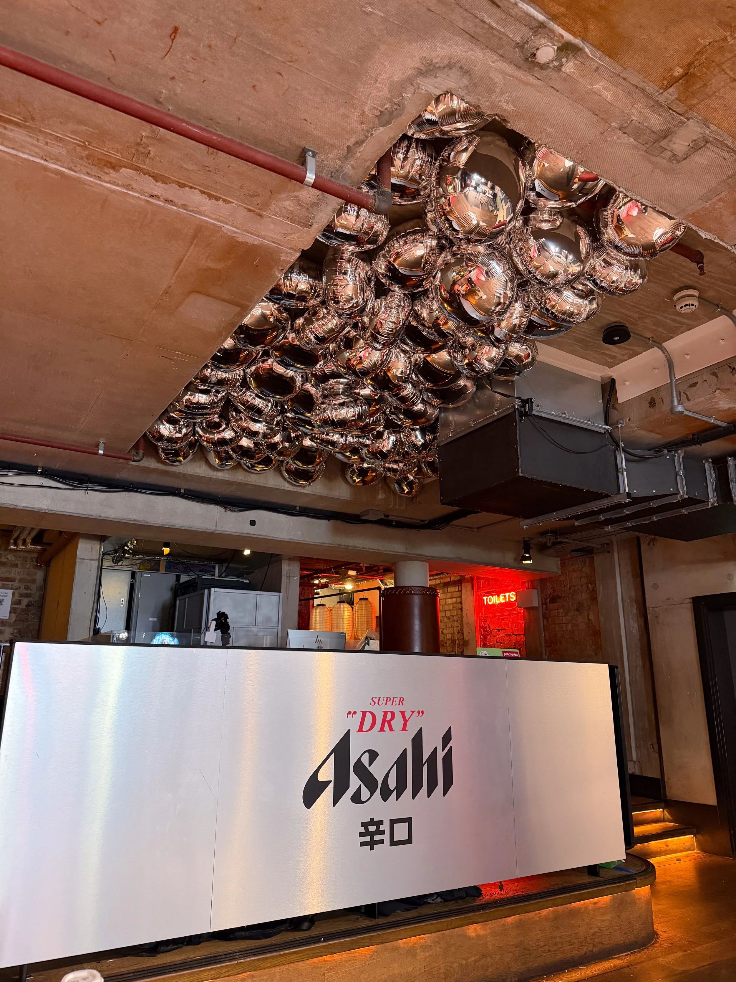 Asahi Silver Circle Foil Ceiling Balloons Installation We Are Magic Number