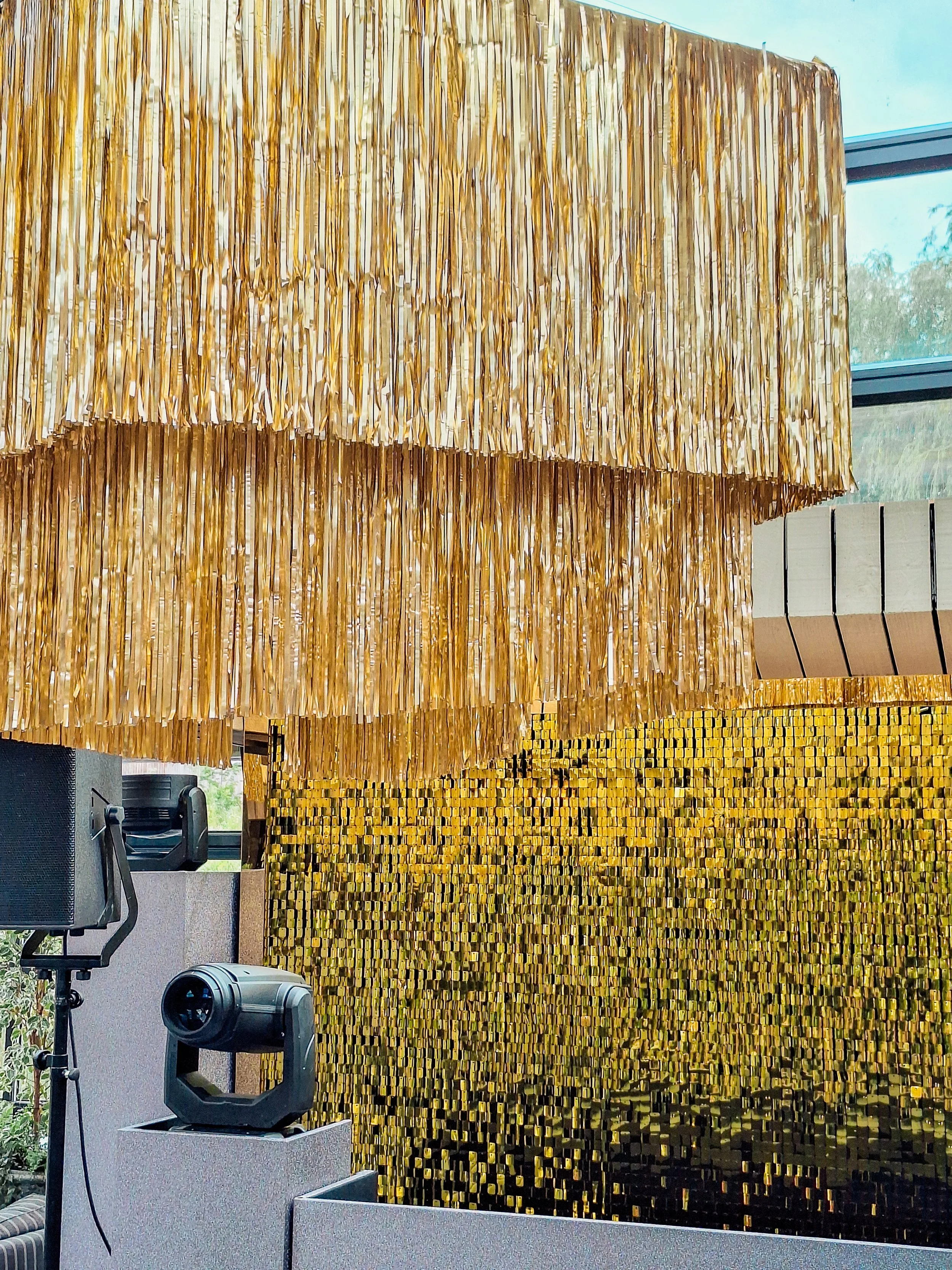 Soho Farmhouse Gold Tassel Fringe Chandeliers Square