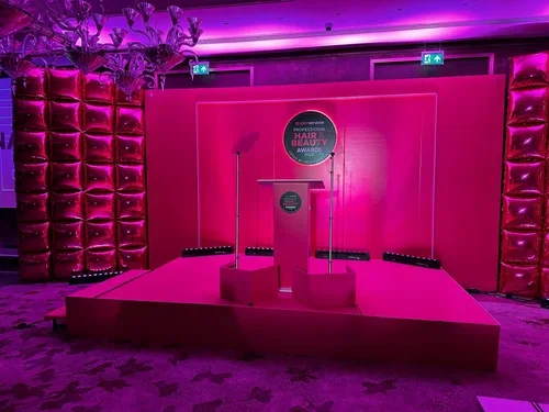 Hot Pink Square Foil Wall - Beauty Awards

