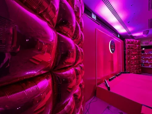 Hot Pink Square Foil Wall - Beauty Awards
