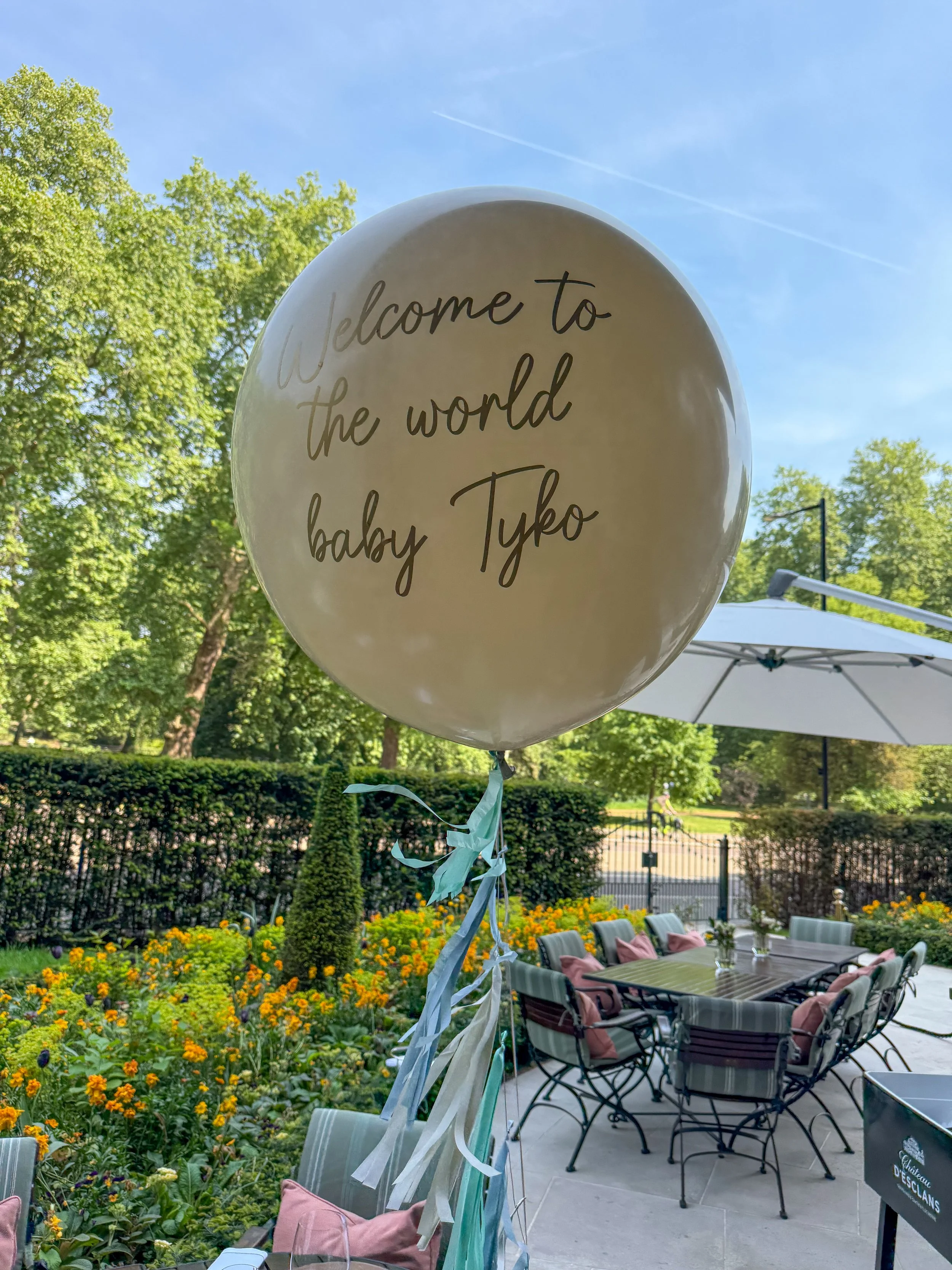 Mandarin Oriental Hyde Park Terrace Baby Shower Little Giants Tassel bespoke bunches