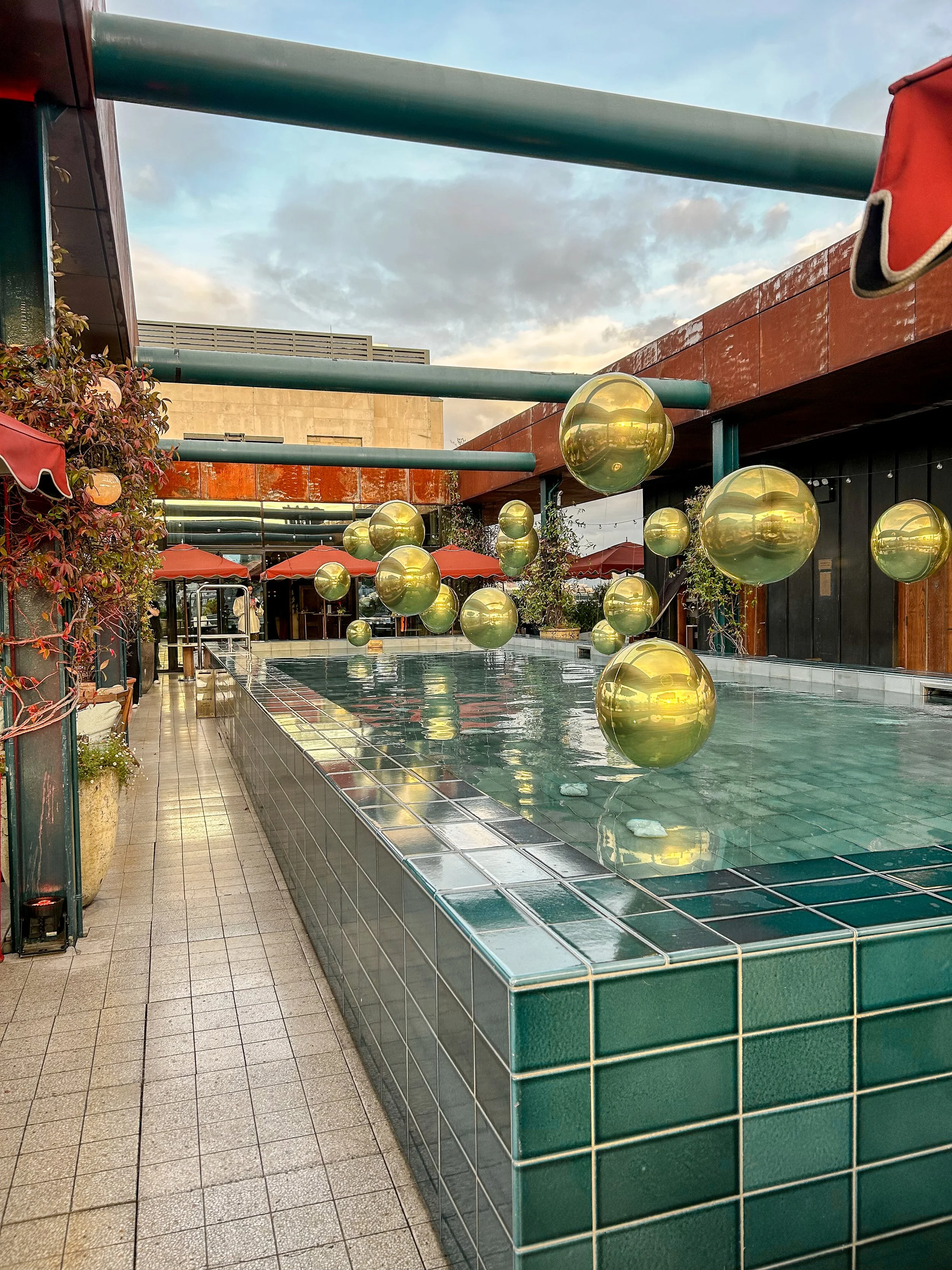  Soho House Pool Display Floating Orb Pool Installation