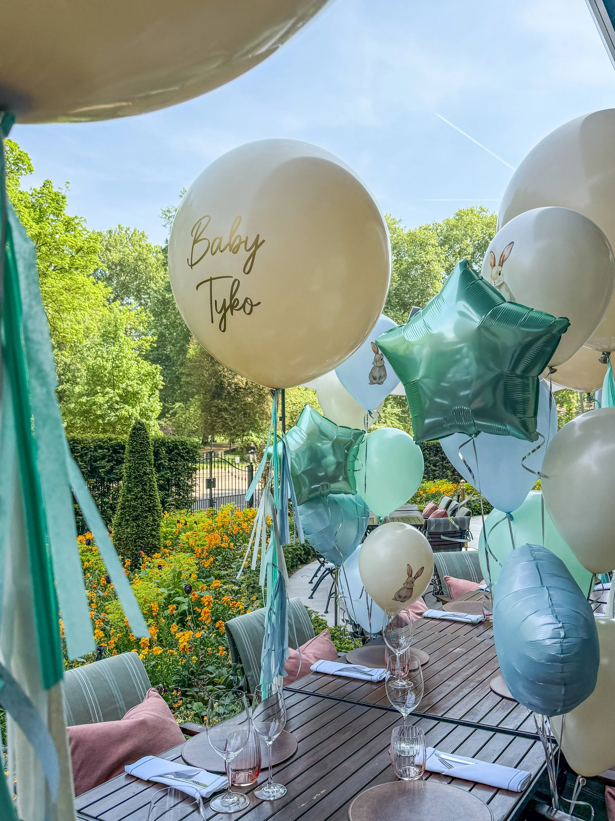 Mandarin Oriental Hyde Park Terrace Baby Shower Little Giants Tassel bespoke bunches