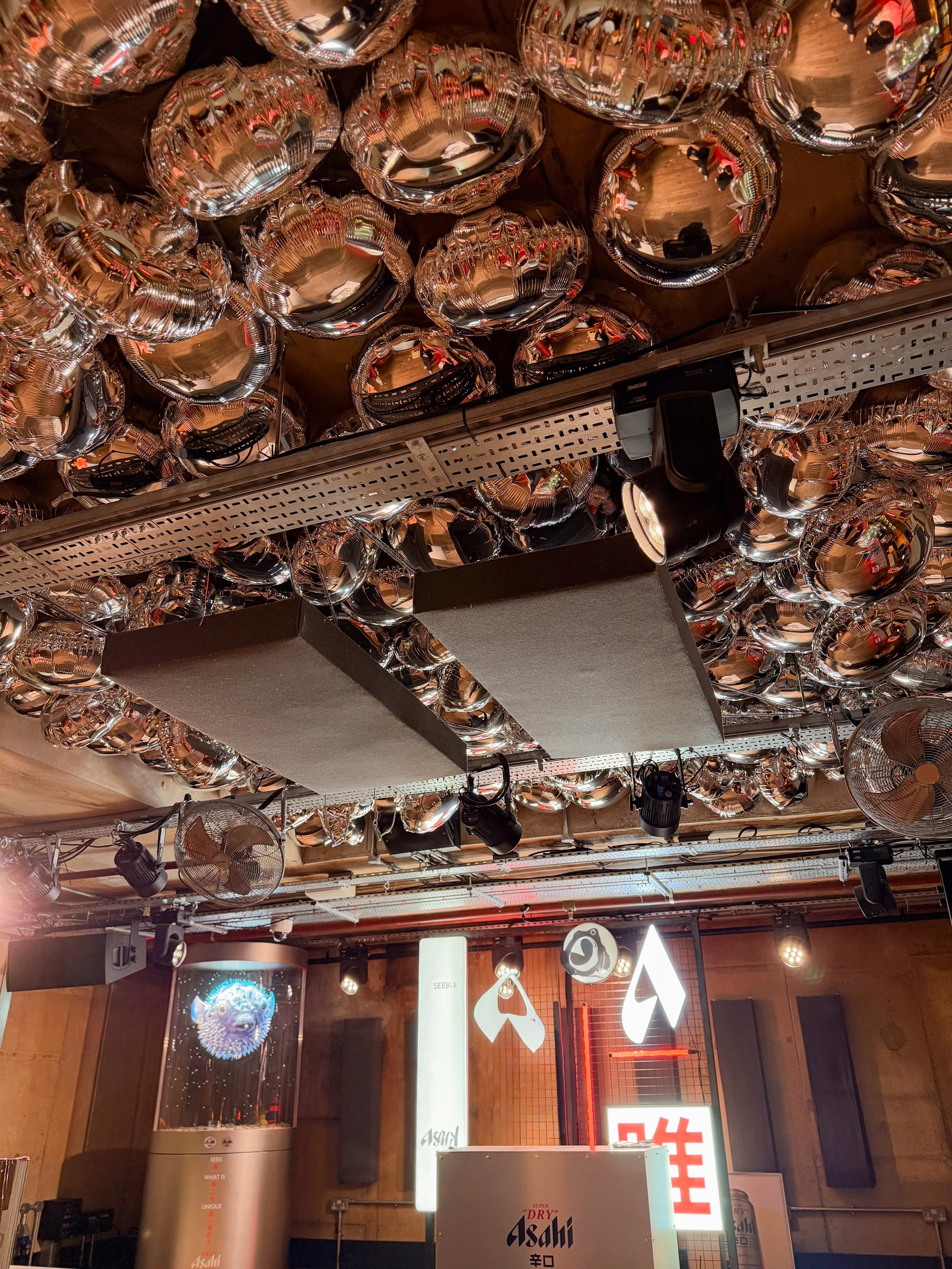 Asahi Silver Circle Foil Ceiling Balloons Installation We Are Magic Number