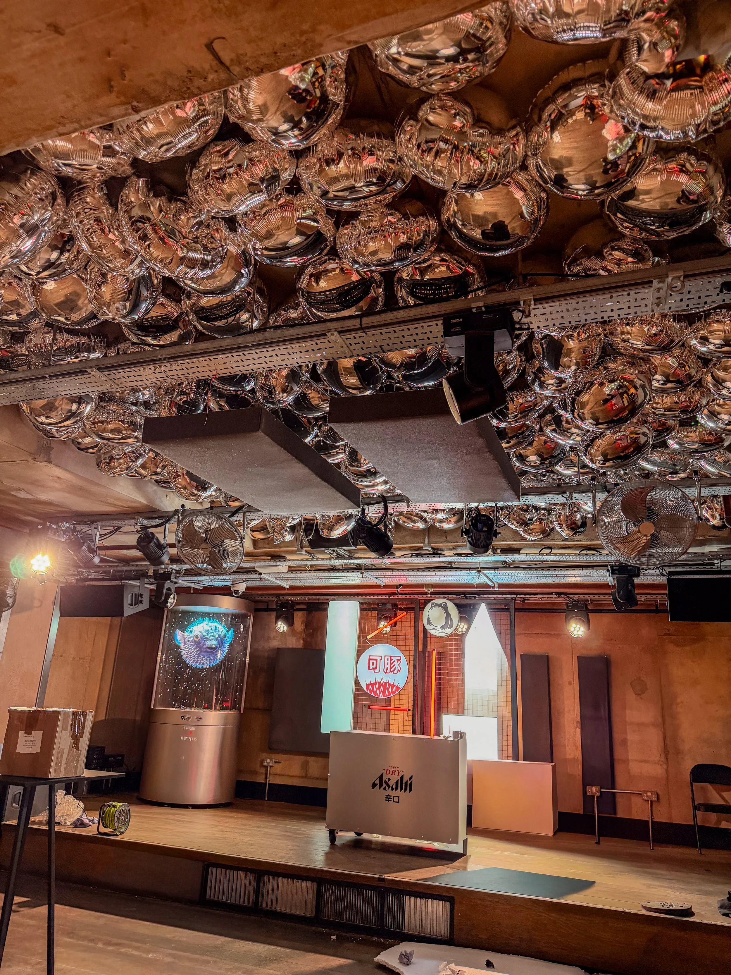 Asahi Silver Circle Foil Ceiling Balloons Installation We Are Magic Number