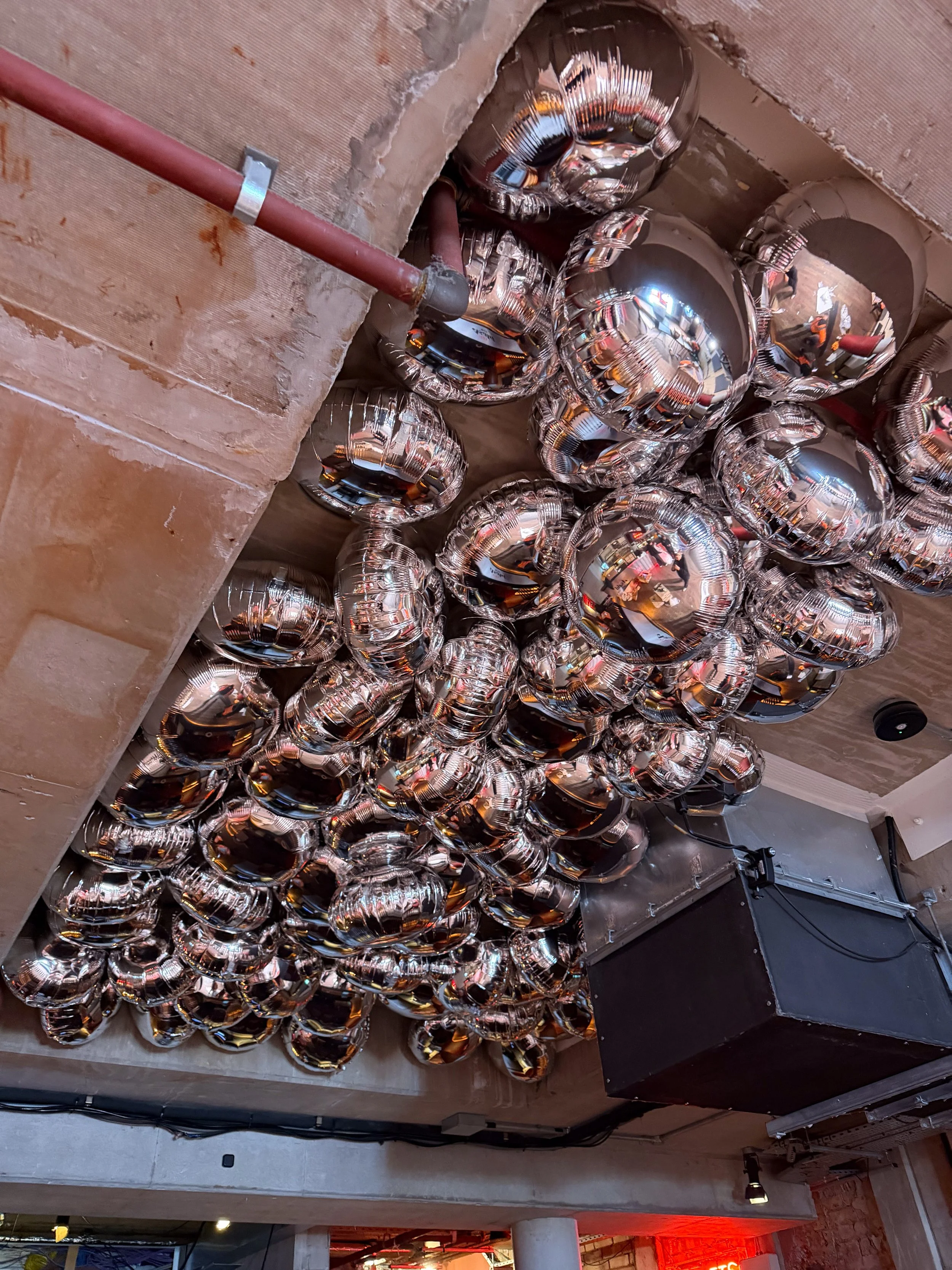 Asahi Silver Circle Foil Ceiling Balloons Installation We Are Magic Number