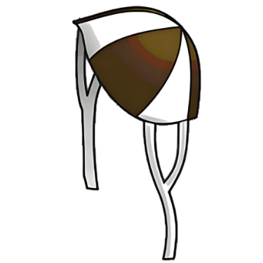 Cartoon illustration of a pair of white legs with brown socks and a cup of coffee as the torso.