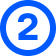 Een blauw rond pictogram met een witte cijfer twee.