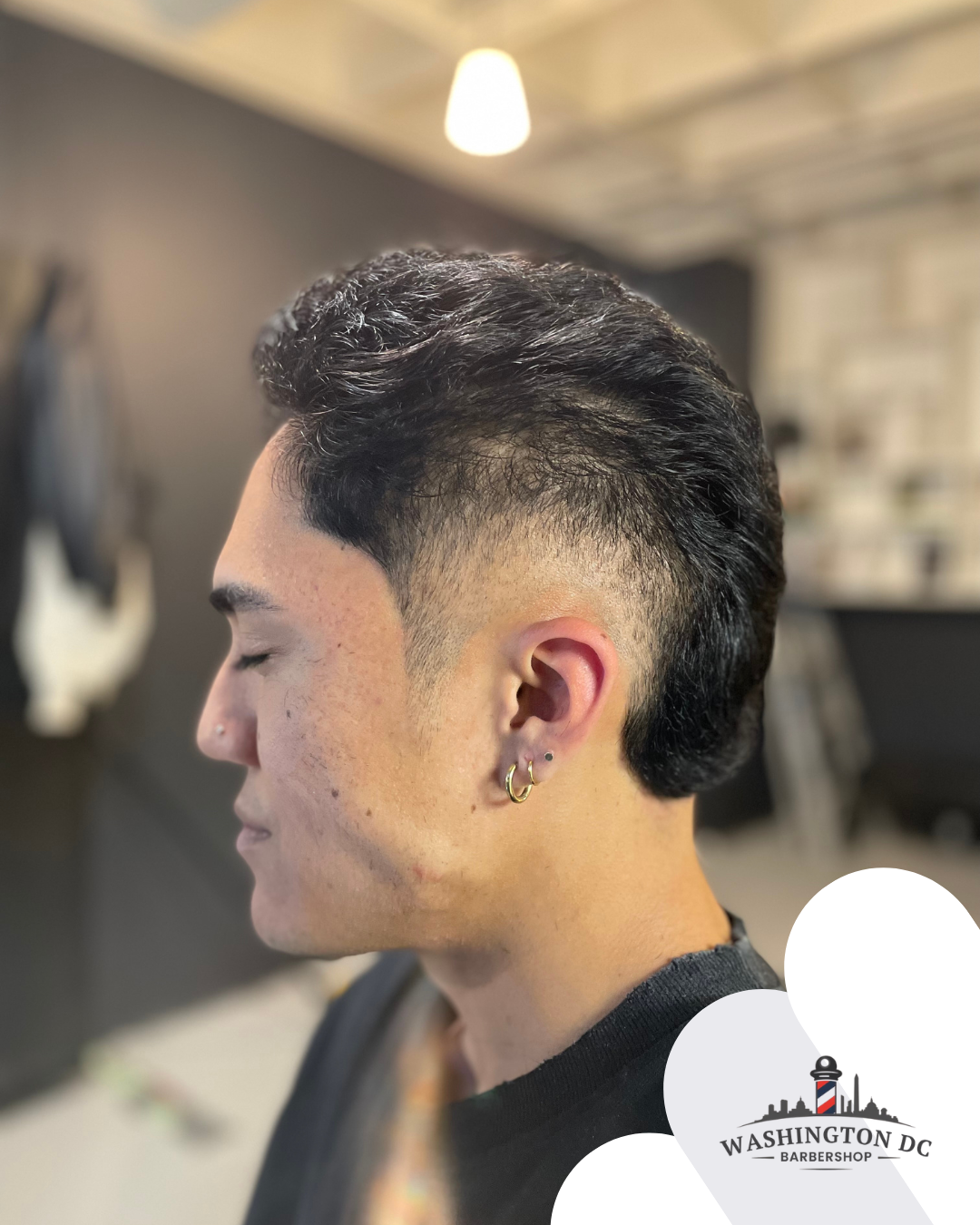 Washington DC Barbershop Burst Fade Haircut