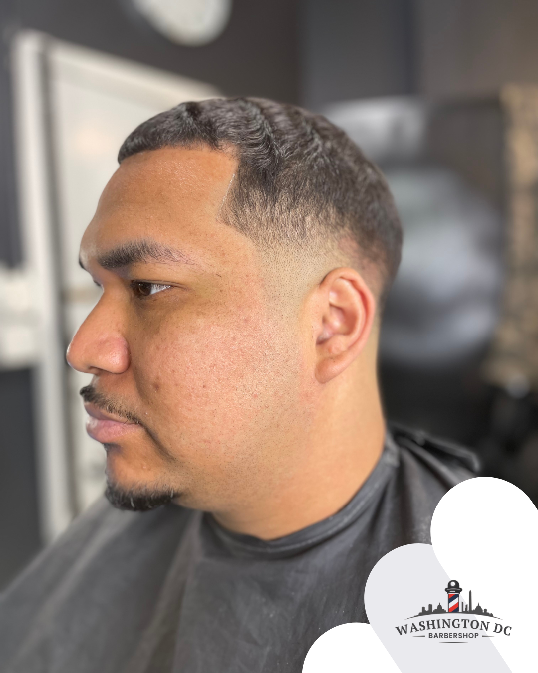 Mid Fade Haircut at The Washington DC Barbershop