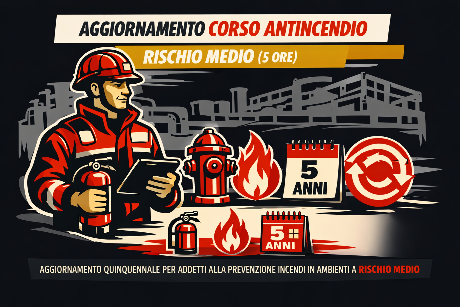 Corso di Aggiornamento Antincendio – Rischio Medio (5 Ore)