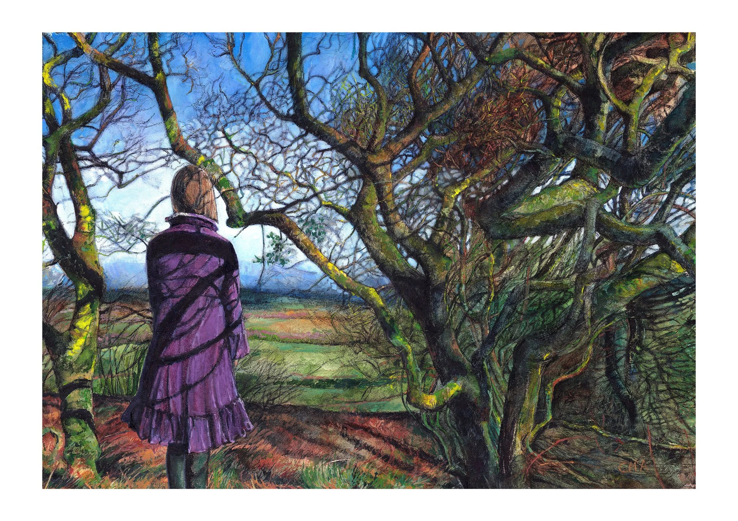 'Coney's Castle', watercolour and gouache on cloth.
