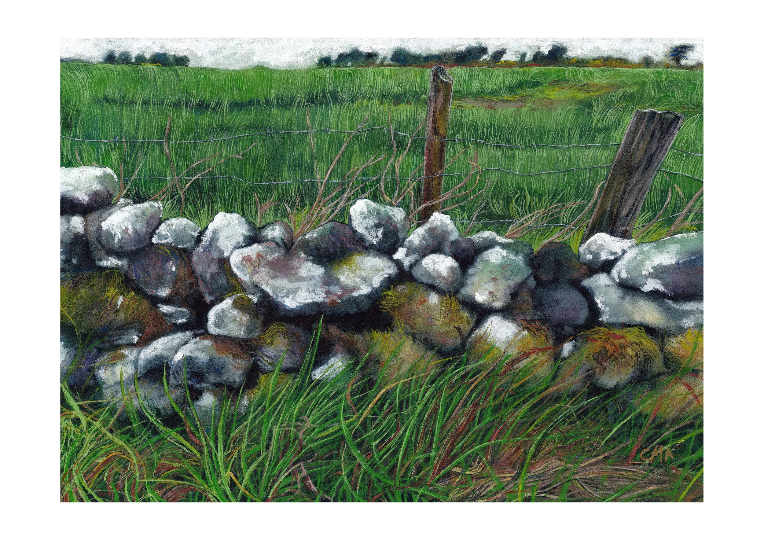 'Emplacement', watercolour and gouache on cloth.