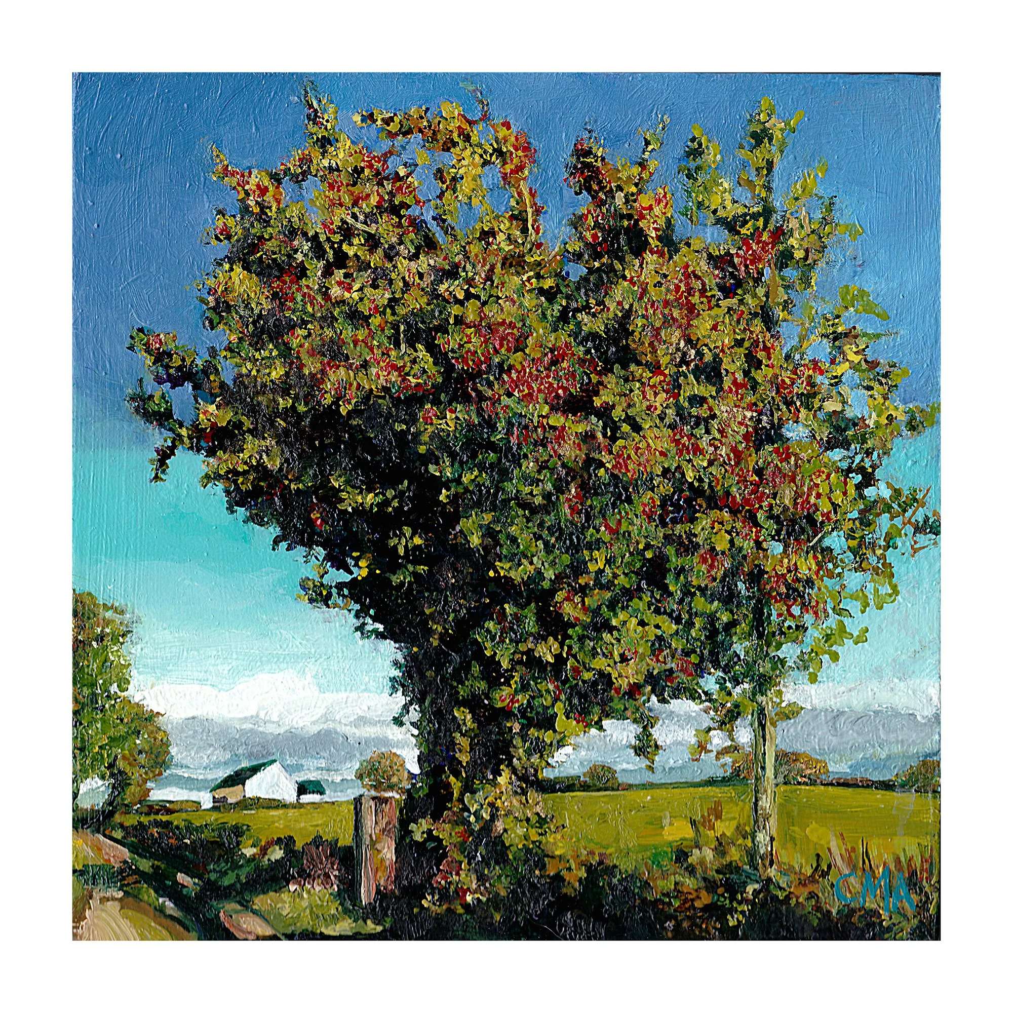 'The Hawthorn Tree', Oil on Board.
