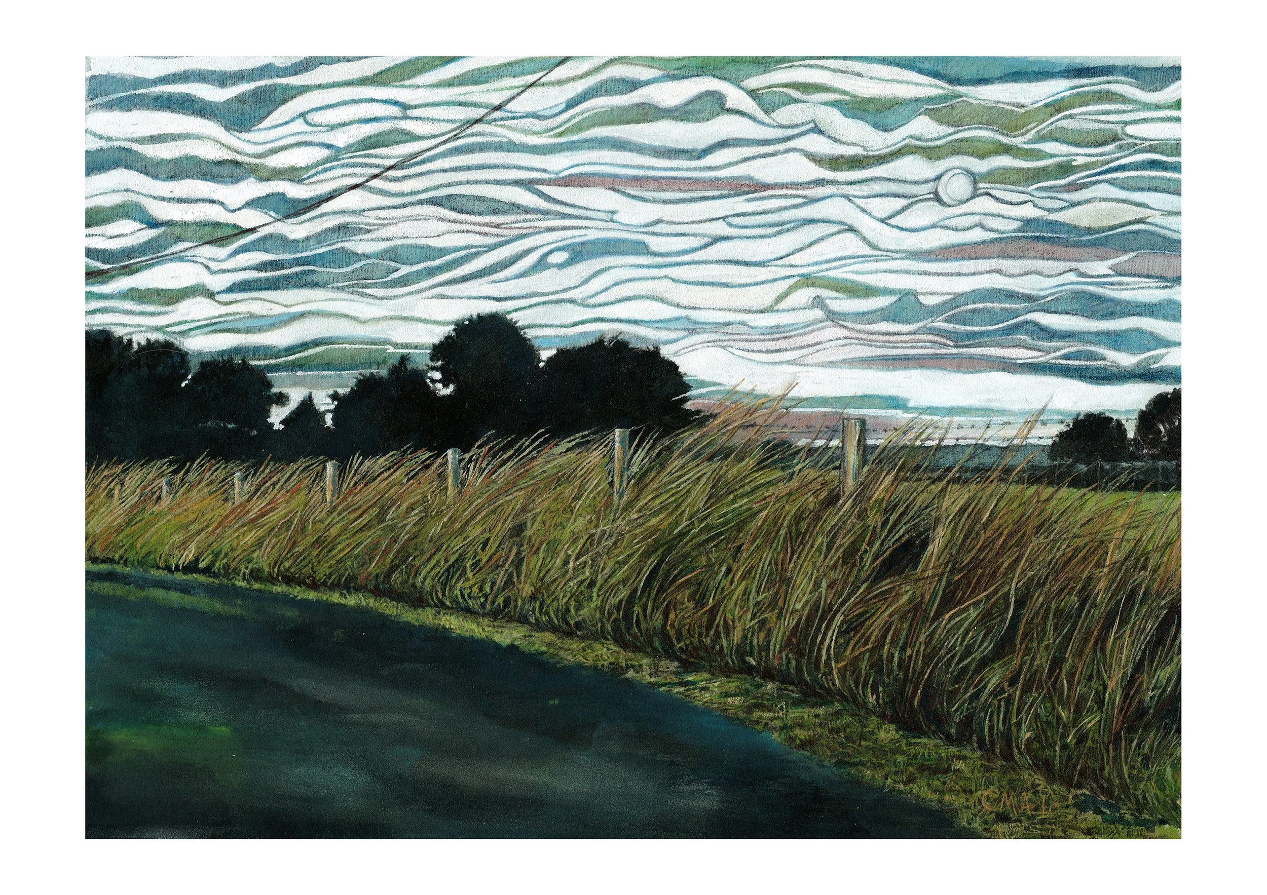 'What the Wind Said', watercolour and gouache on cloth.