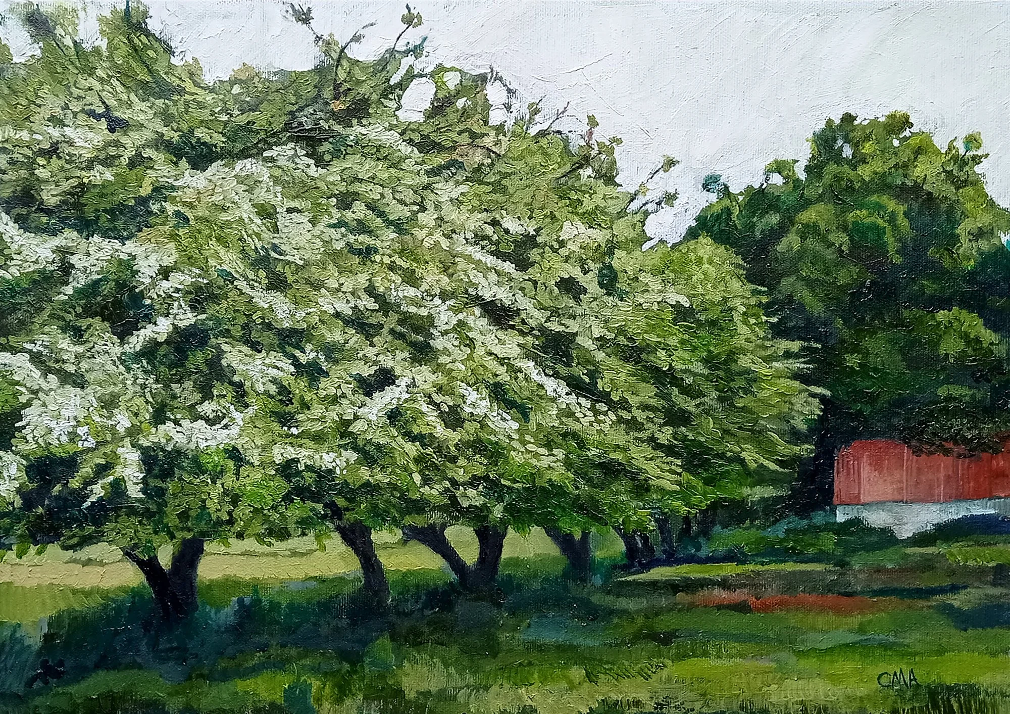 'The May Garden', oil on canvas.