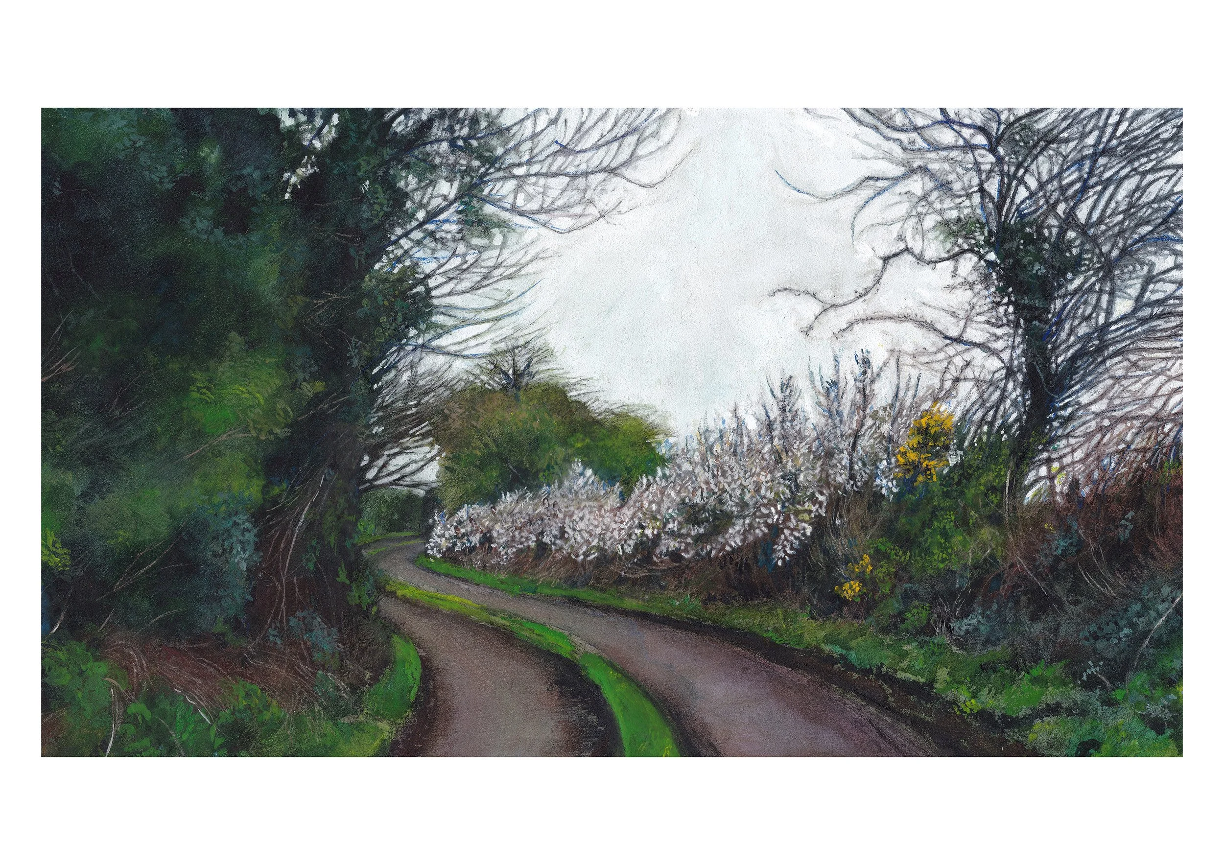 'Leaf Tide', watercolour and gouache on cloth.