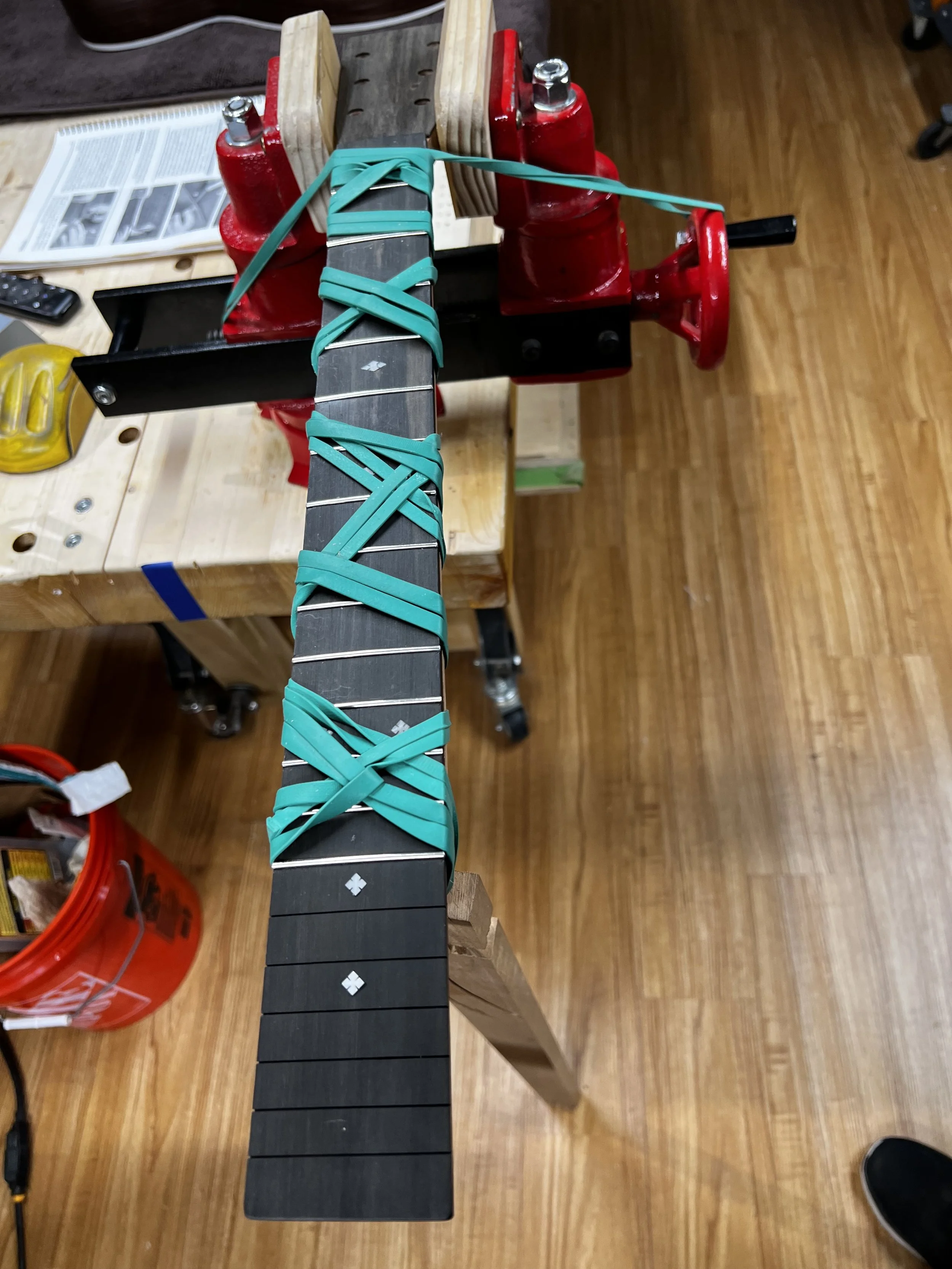 Fretboard glue for OM acoustic