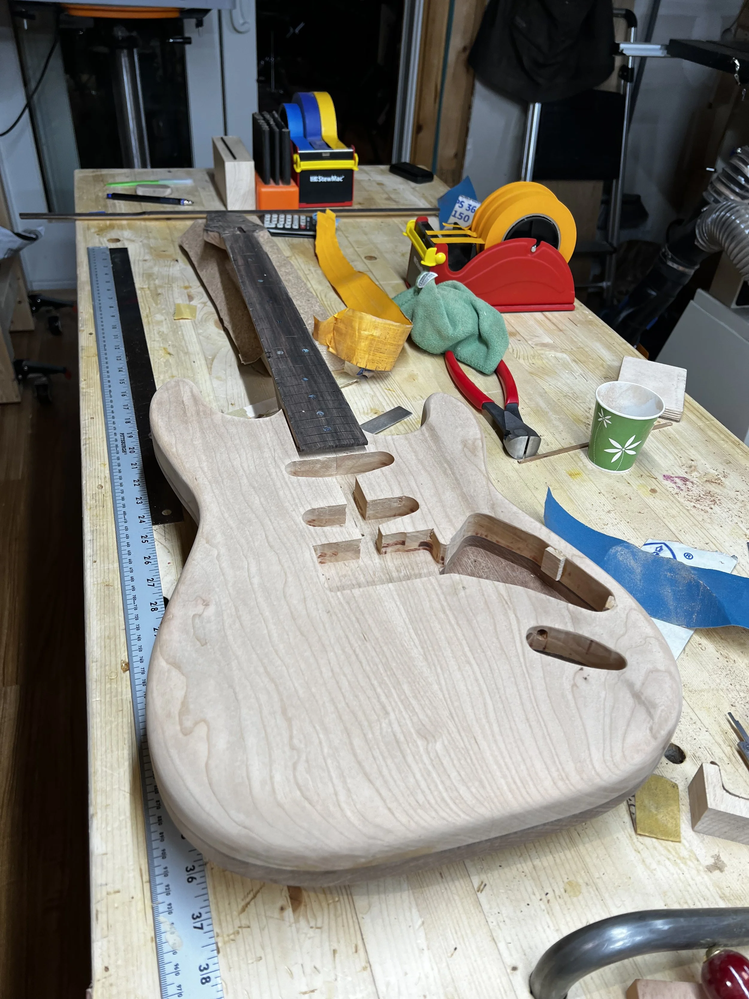 HSS 3 piece body Cherry/walnut/cherry
