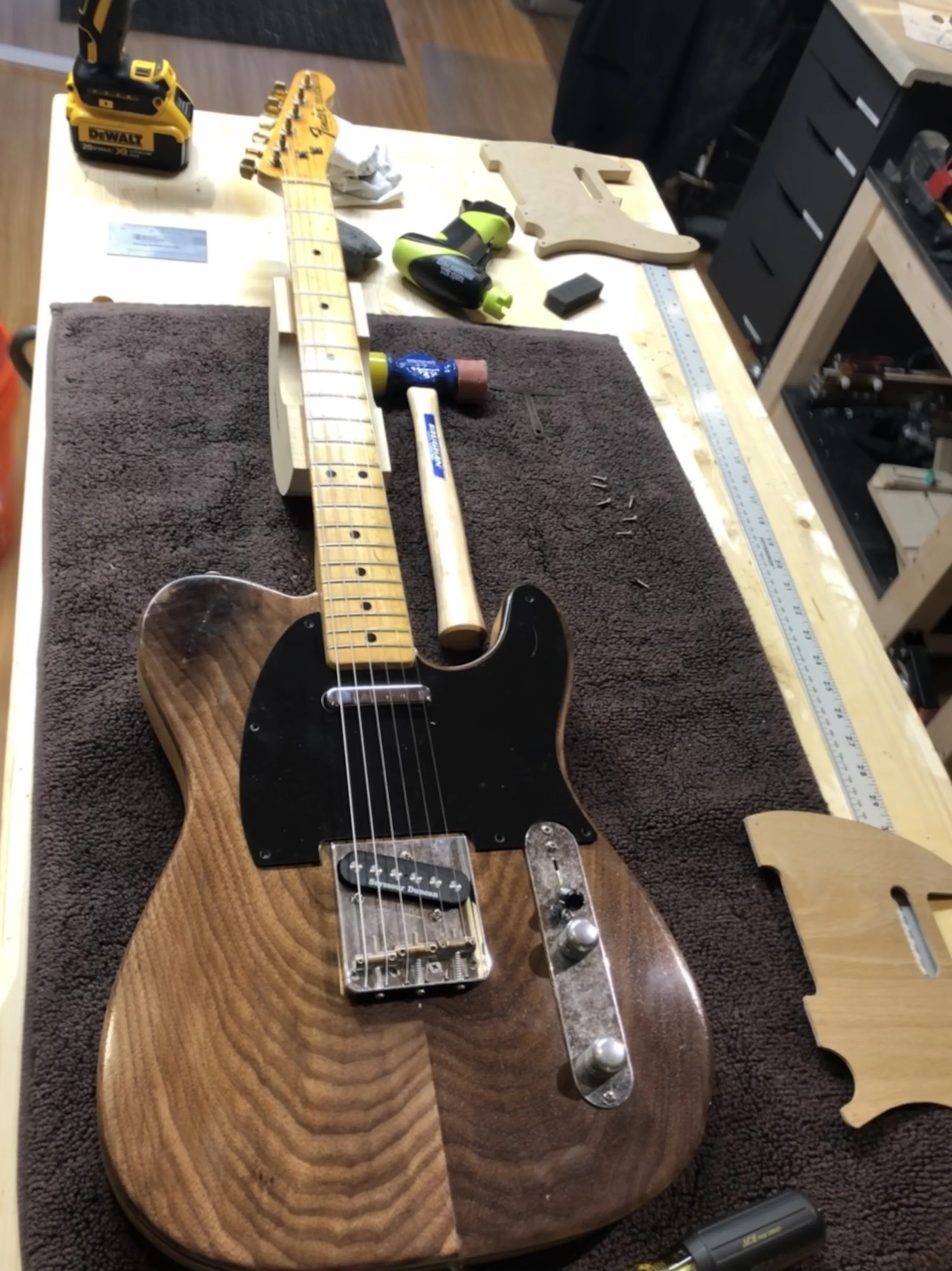 72 Telecaster refurb. Replaced Top, custom electronics.