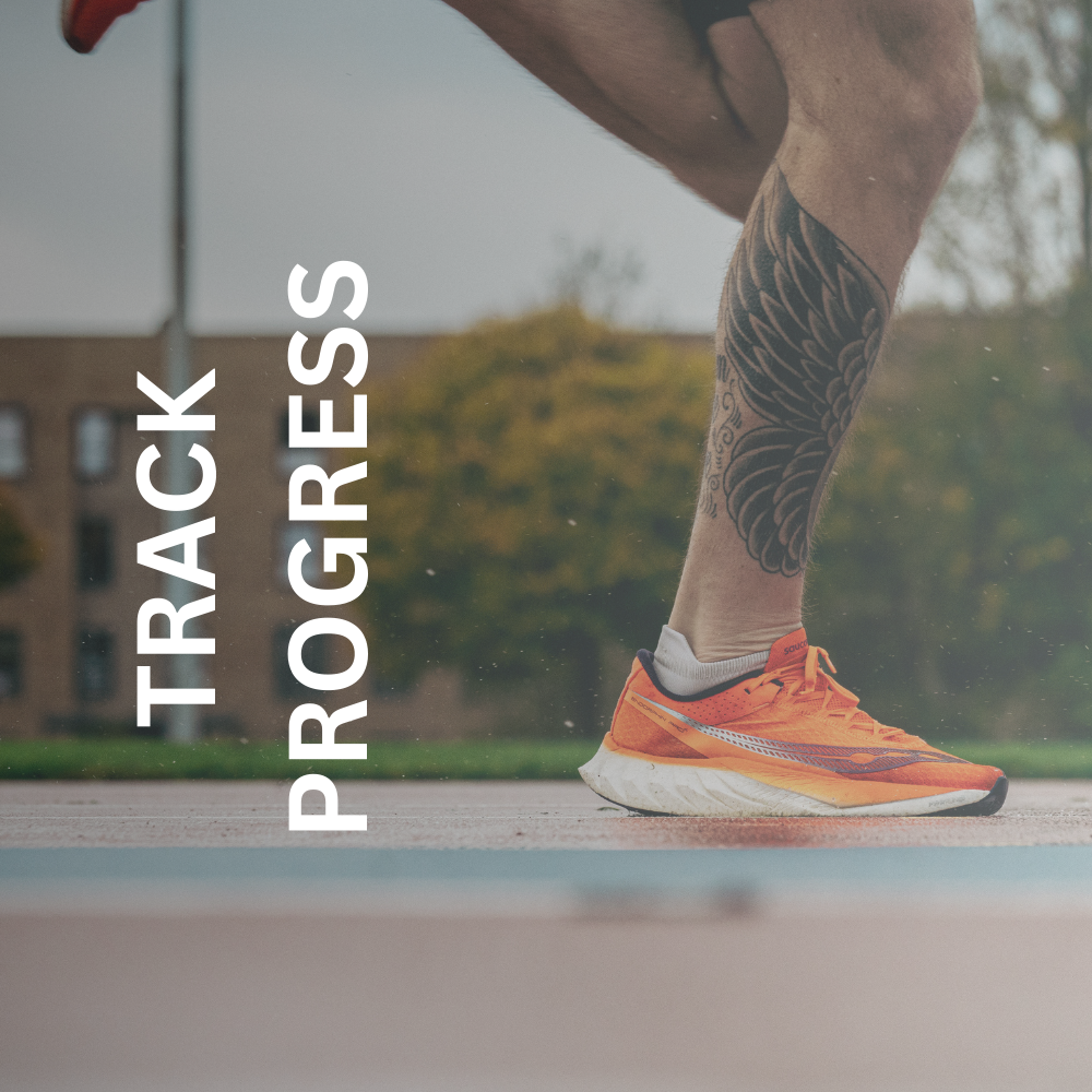 A man's legs running on a run track in Glasgow