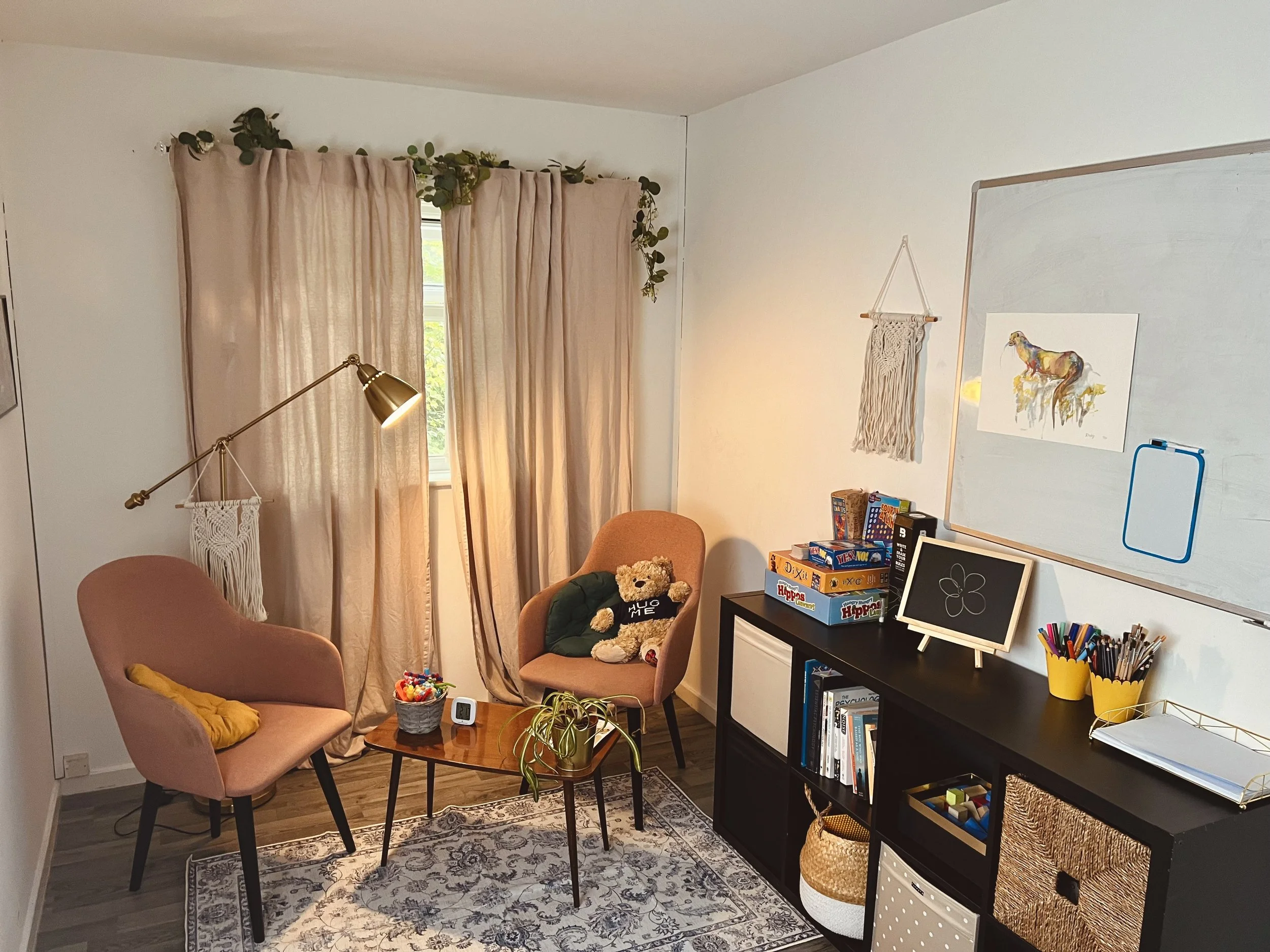 Soothing child therapy setting with a relaxed atmosphere for one-to-one and child sessions at Ana Hristov Therapy, Harborne.