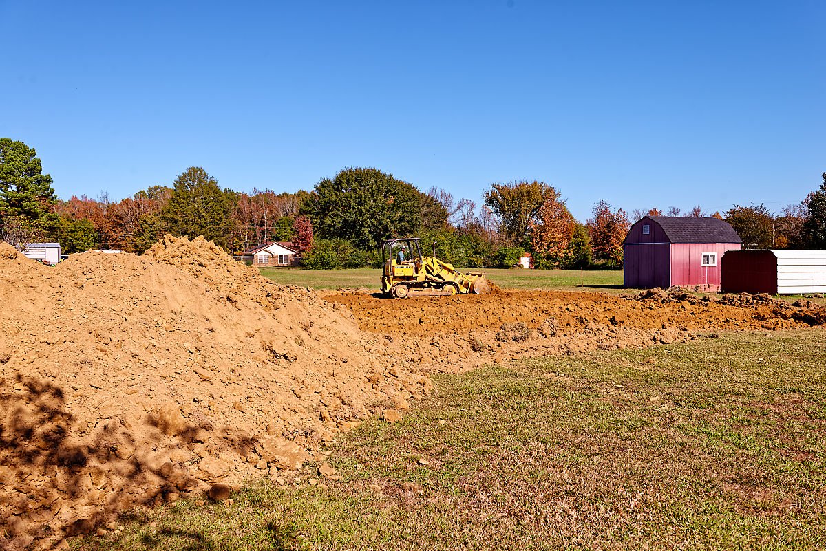 Road grading in Vilonia, AR