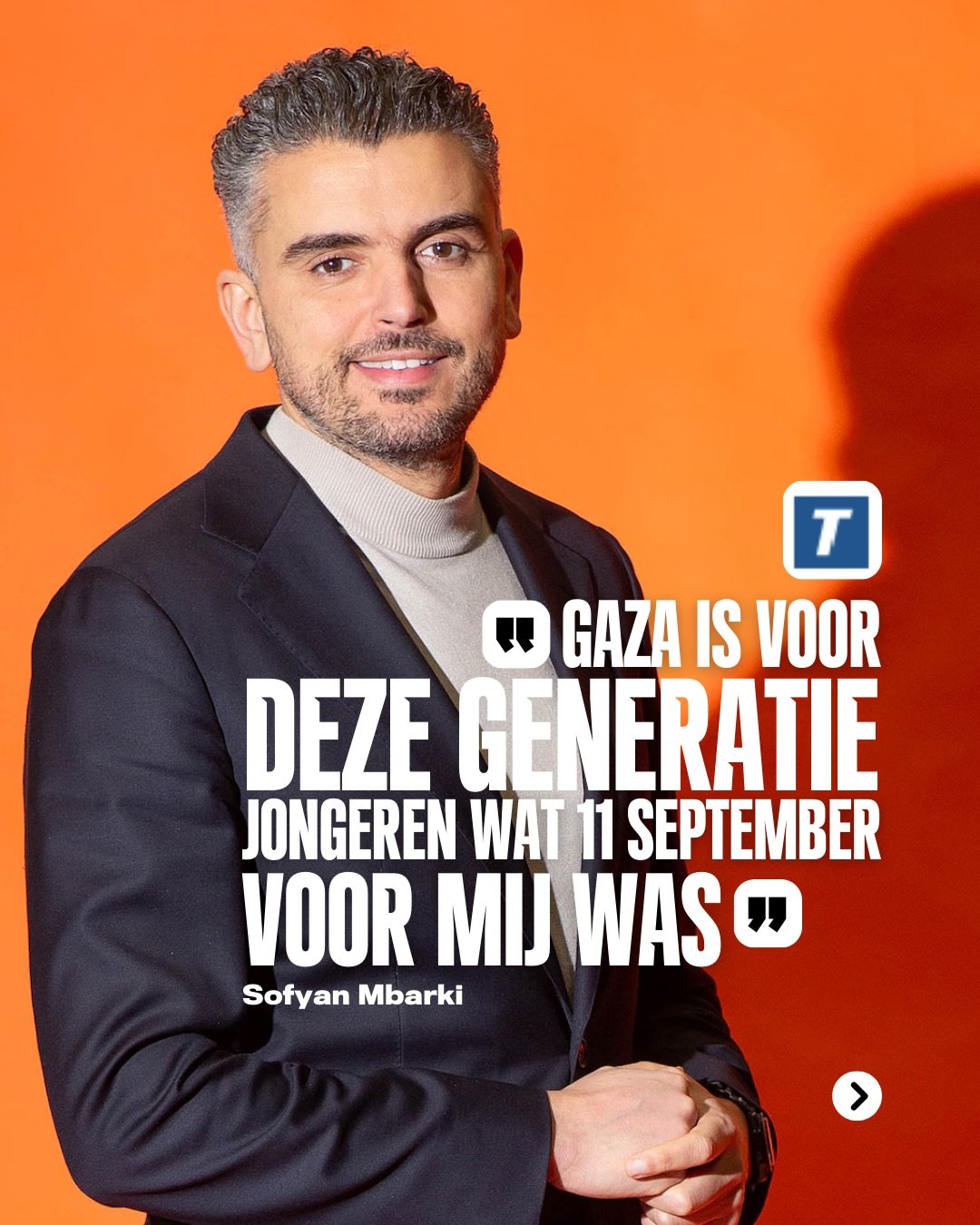 De dag na de verschrikkelijke aanslagen op de Twin Towers op 9/11 moest ik me overal verantwoorden over mijn zijn. Een nieuwe generatie ervaart hetzelfde bij Gaza. Het is inspirerend om te zien dat zij nu terugpraten. Het is een van de thema&rsquo;s 