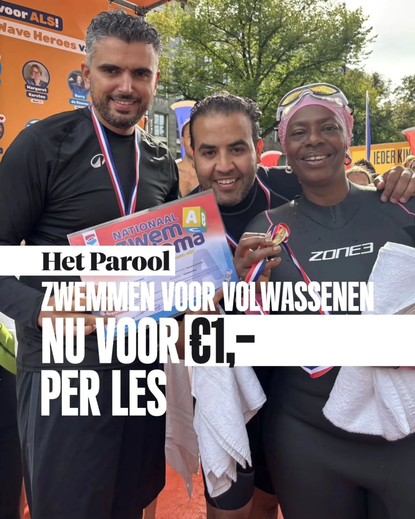 🏊&zwj;♂️ Zwemles voor 1 euro...

In een stad als de onze, met zoveel water om ons heen, moet iedereen veilig kunnen zwemmen. Toch is de stap om op latere leeftijd zwemles te nemen vaak groot. Het kost tijd, soms is er schaamte, en veel mensen denken