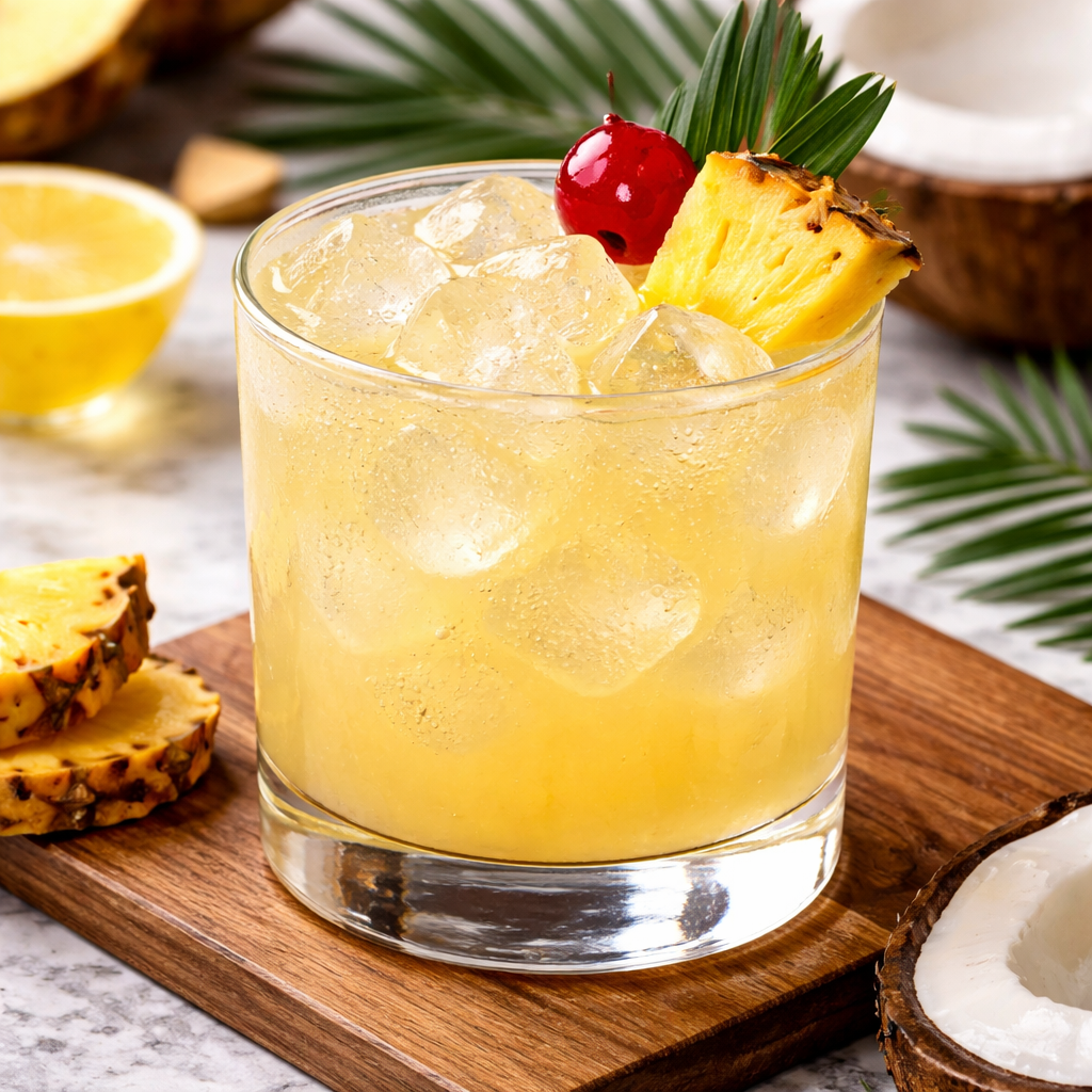 Cocktail kit called Coconut Pineapple Paradise available at the Wisconsin Liquor Store Aurora Liquors