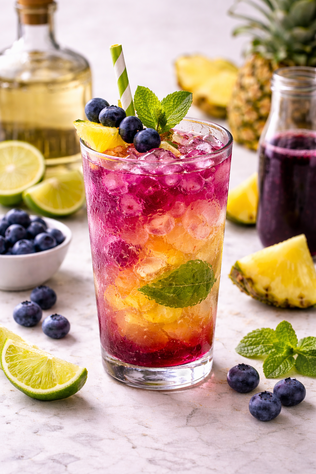 Blueberry Pineapple Tequila Sour