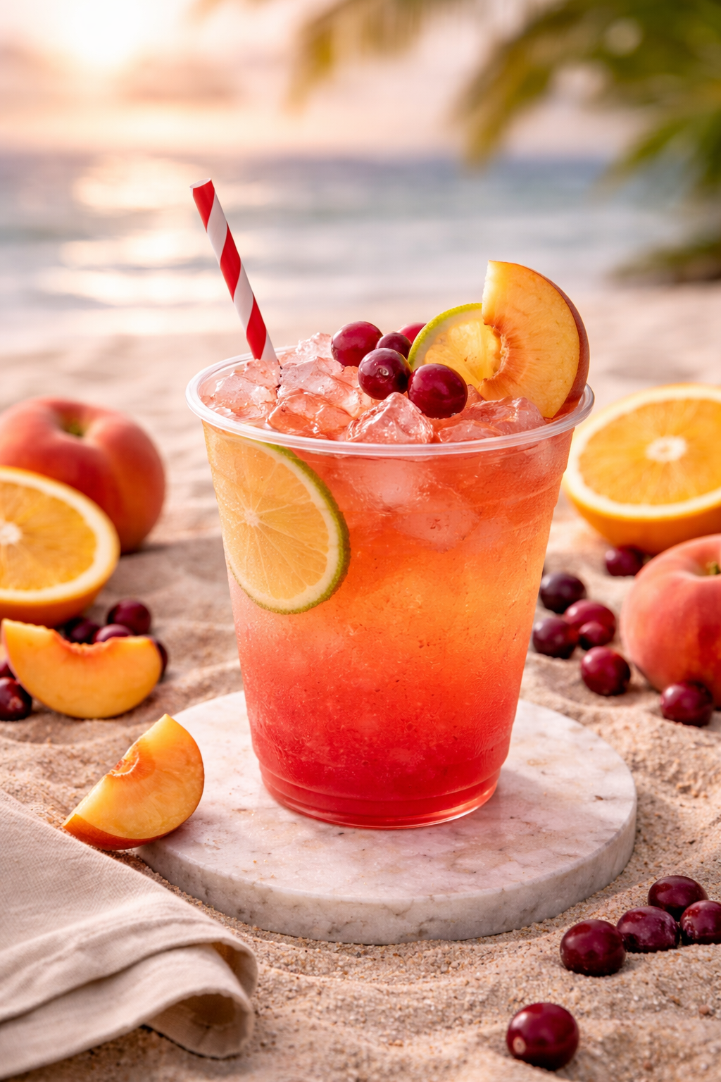 Cocktail kit called Peach Beach Water available at the Wisconsin Liquor Store Aurora Liquors