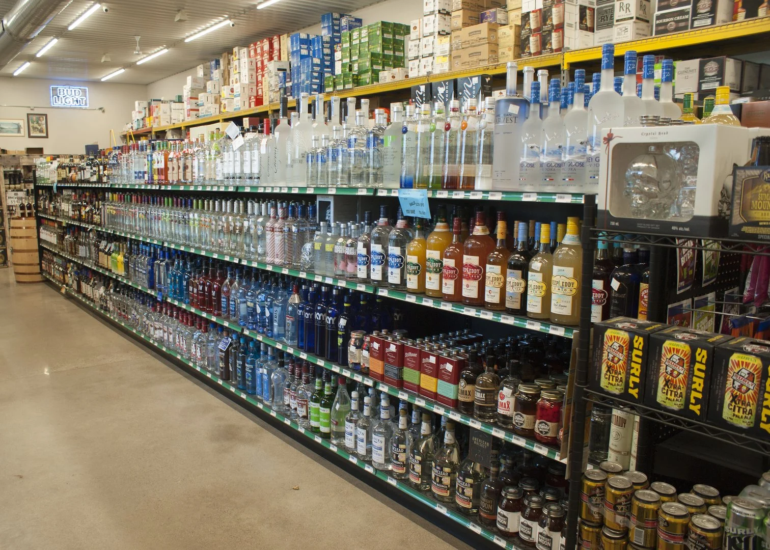 Aurora Liquors is one of the largest liquor stores in Wisconsin and located on the Wisconsin and Upper Peninsula border