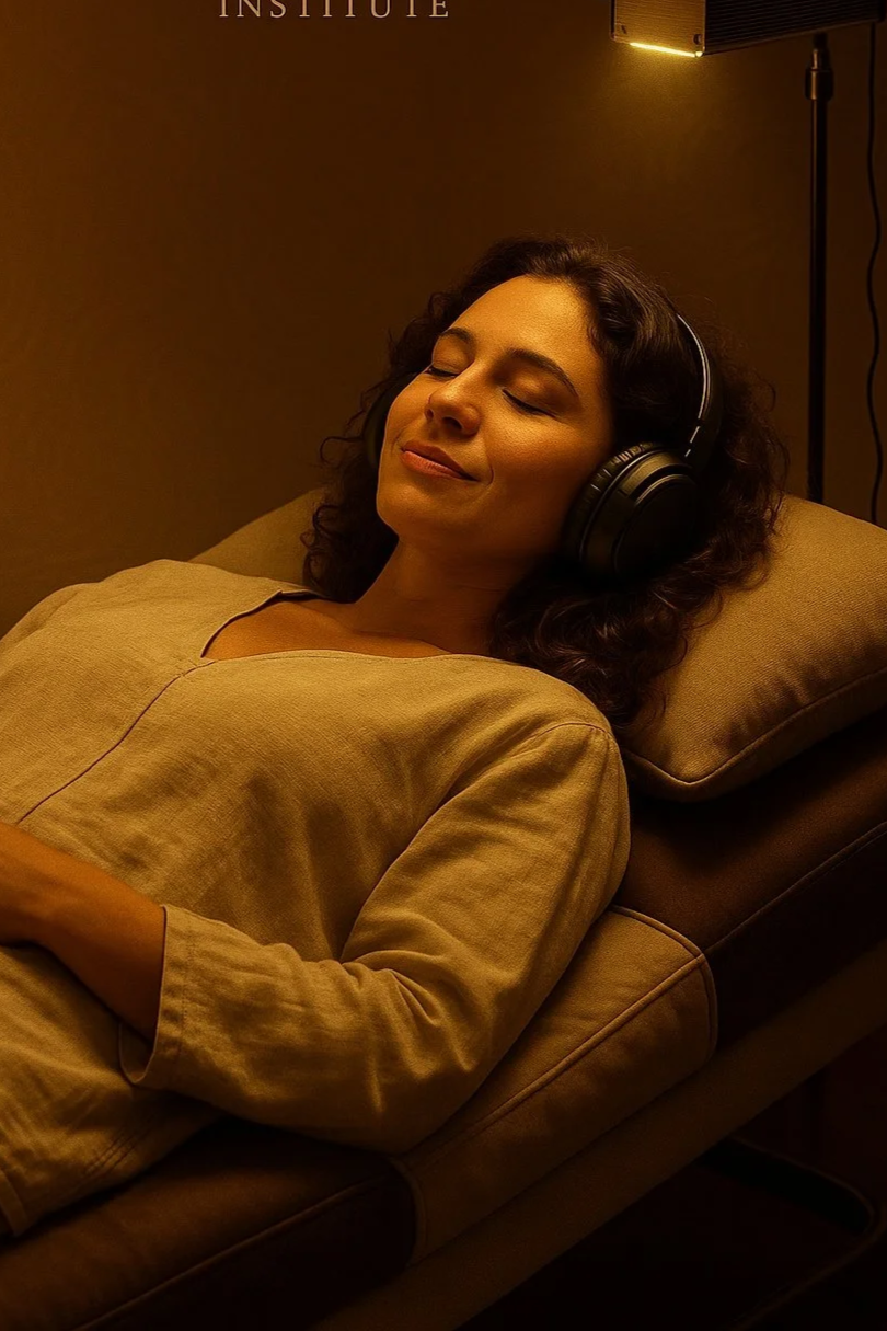 Satori LSV light sound vibration session in Berlin guiding expanded states through brainwave entrainment