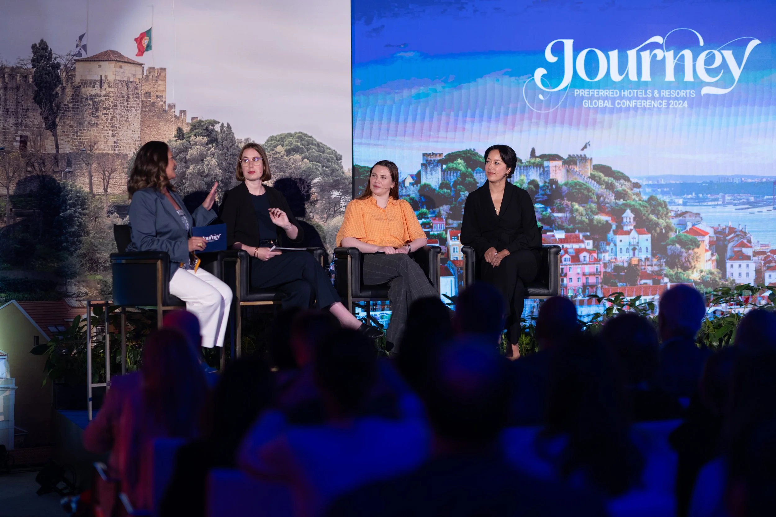 Eloise Hanson speaking at Preferred Hotels & Resorts annual membership conference on how luxury travel trade media is evolving. 