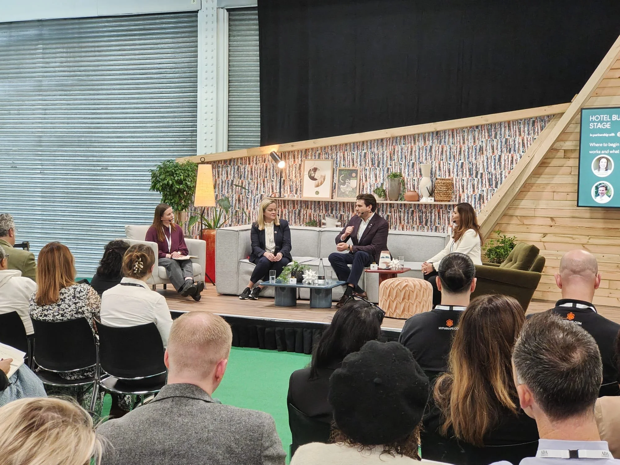 Eloise Hanson hosting a panel discussion at the Independent Hotel Show. 