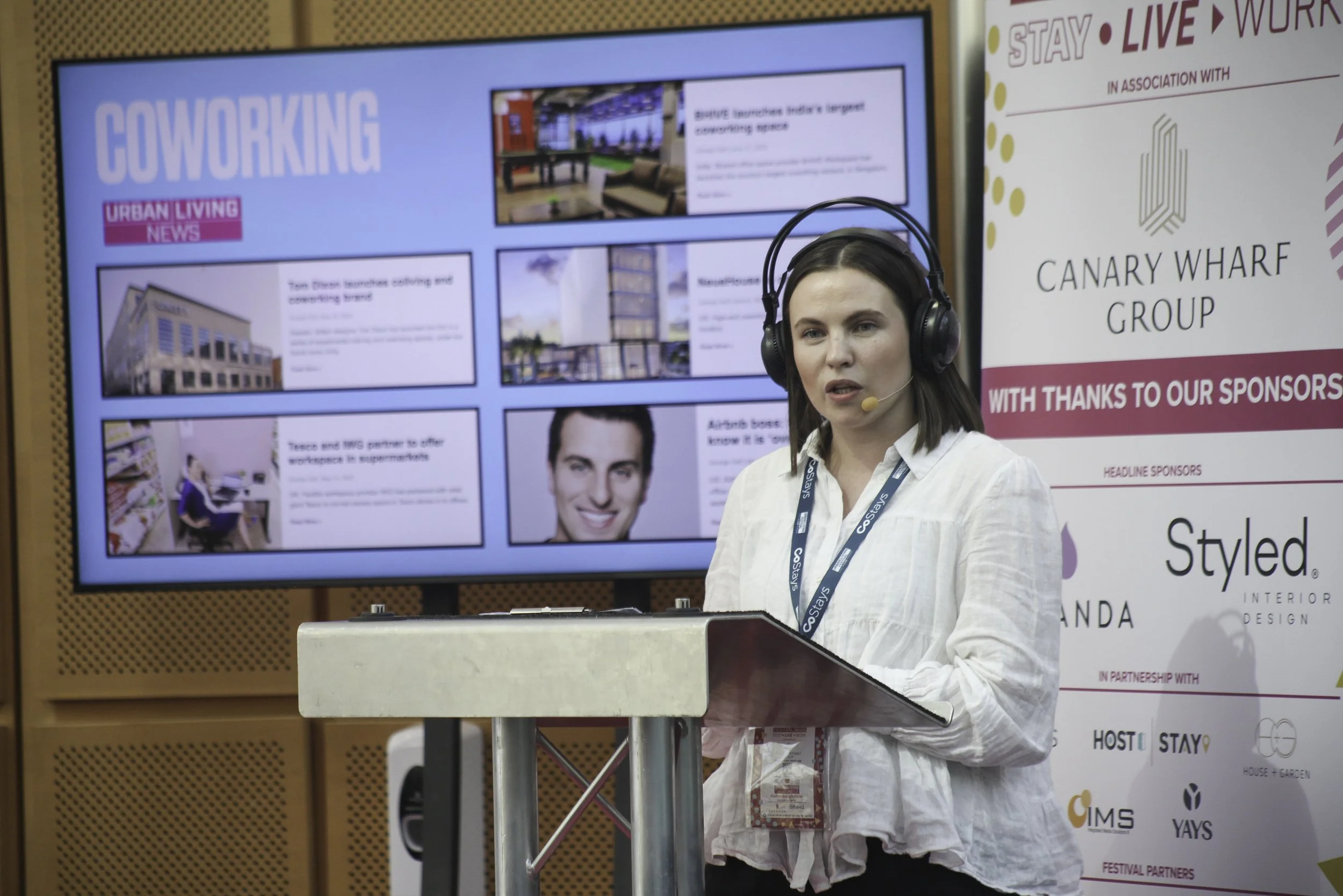 Eloise Hanson presenting at Urban Living Festival. 