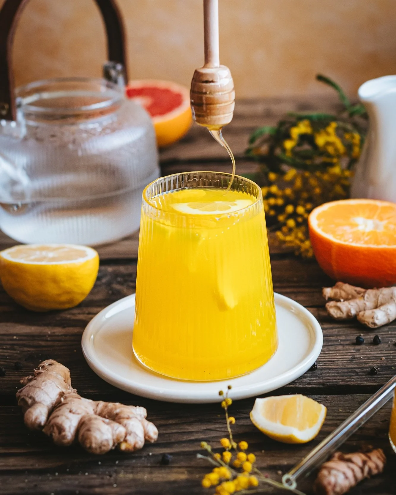 GINGER🫚&mdash;TURMERIC&mdash;LEMON🍋 SHOTS | drink of choice for colder days, signs of inflammation, lower immunity and sore throat (check my other post for recipe). swipe to the end for a little behind the scenes. my setup and process are still ver