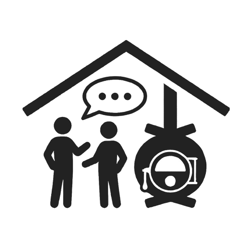 Icon: Beratung und große Bullerjan Kaminofen-Ausstellung vor Ort in der Kaminwelt Hennef.