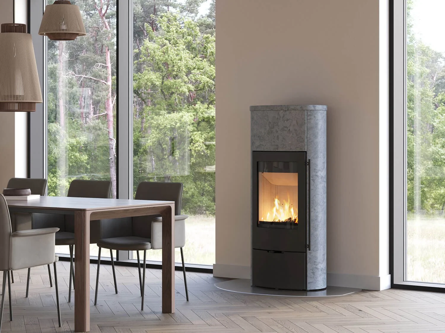 Speckstein Kaminofen Lotus Jubilee 25 - dänisches Design beim Fachhändler Kaminwelt im Rhein-Sieg-Kreis