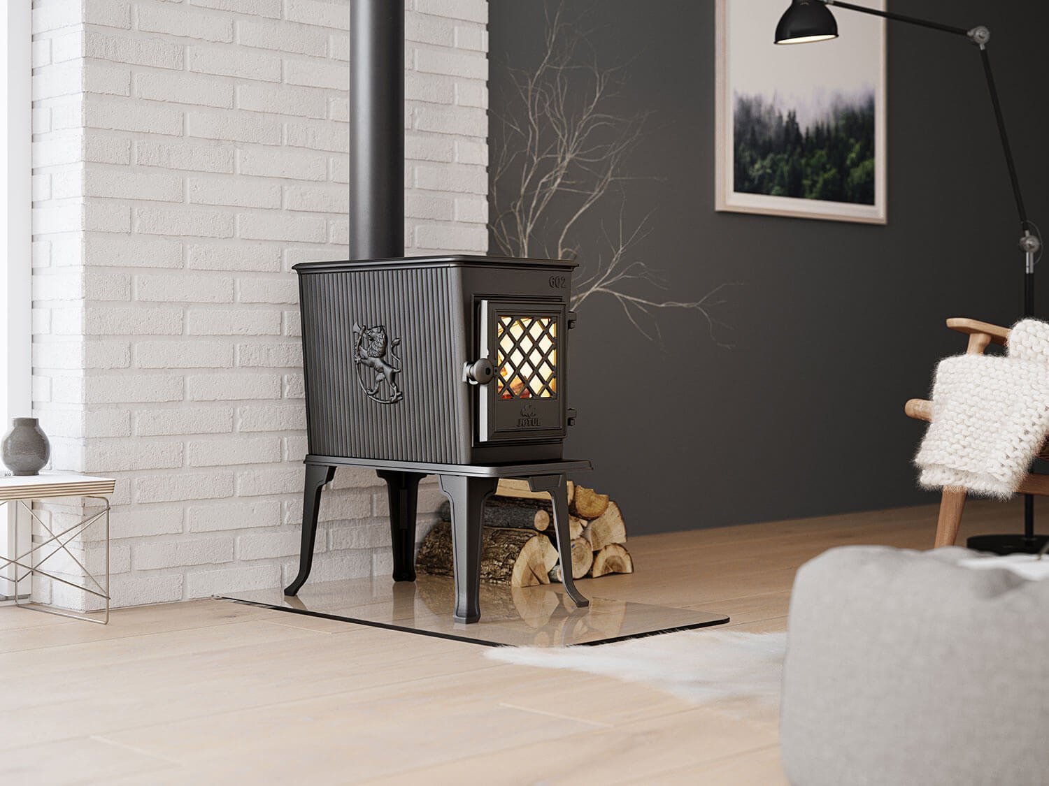 Klassischer Guss-Ofen Jøtul F602 Eco – der Kaminofen für kleine Räume - Installation im Kaminstudio Hennef