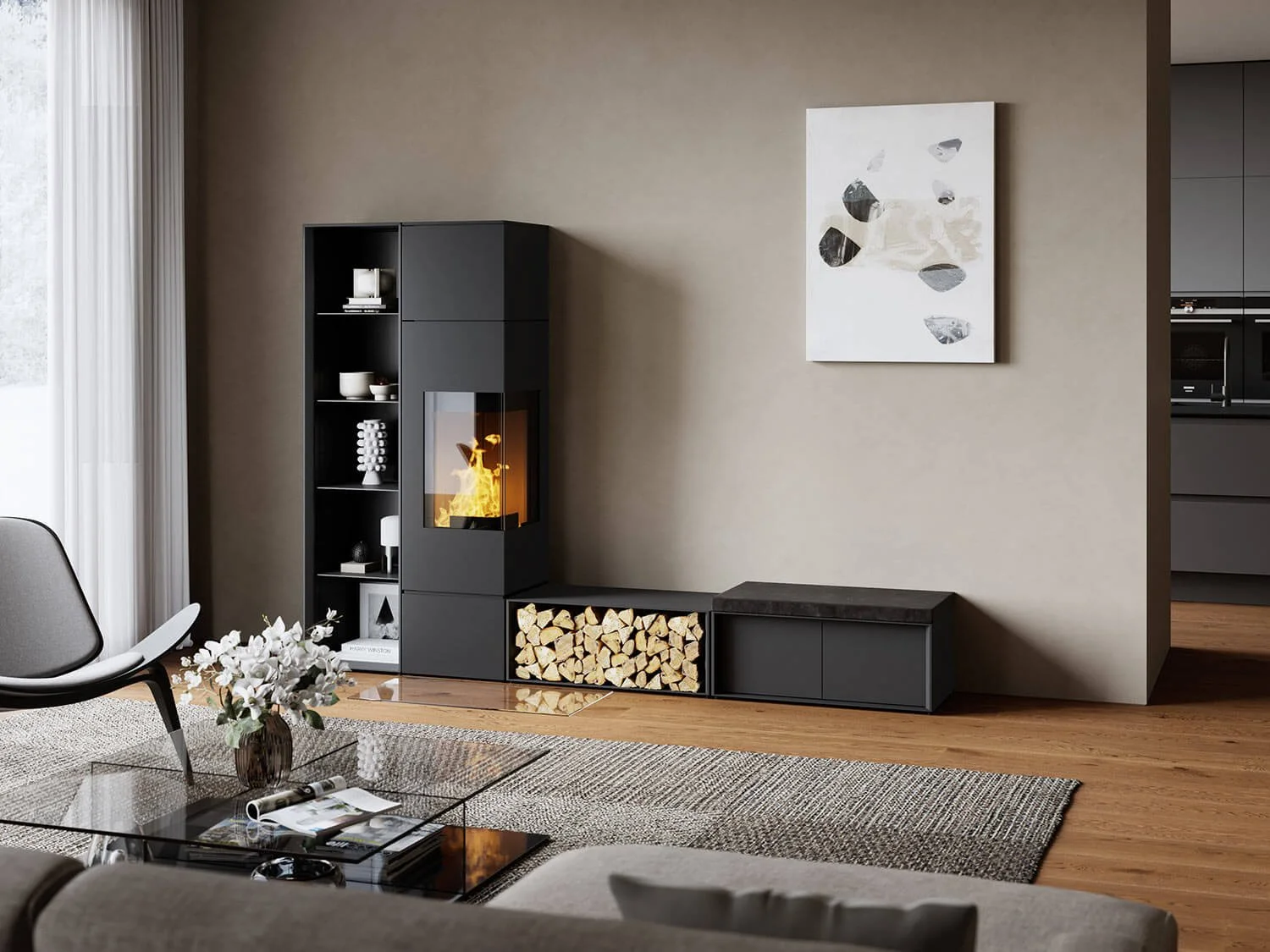 Kaminofen Rika Connect Wood, Pellet Holz Systemkamin - Qualität aus Österreich bei Kaminwelt Hennef