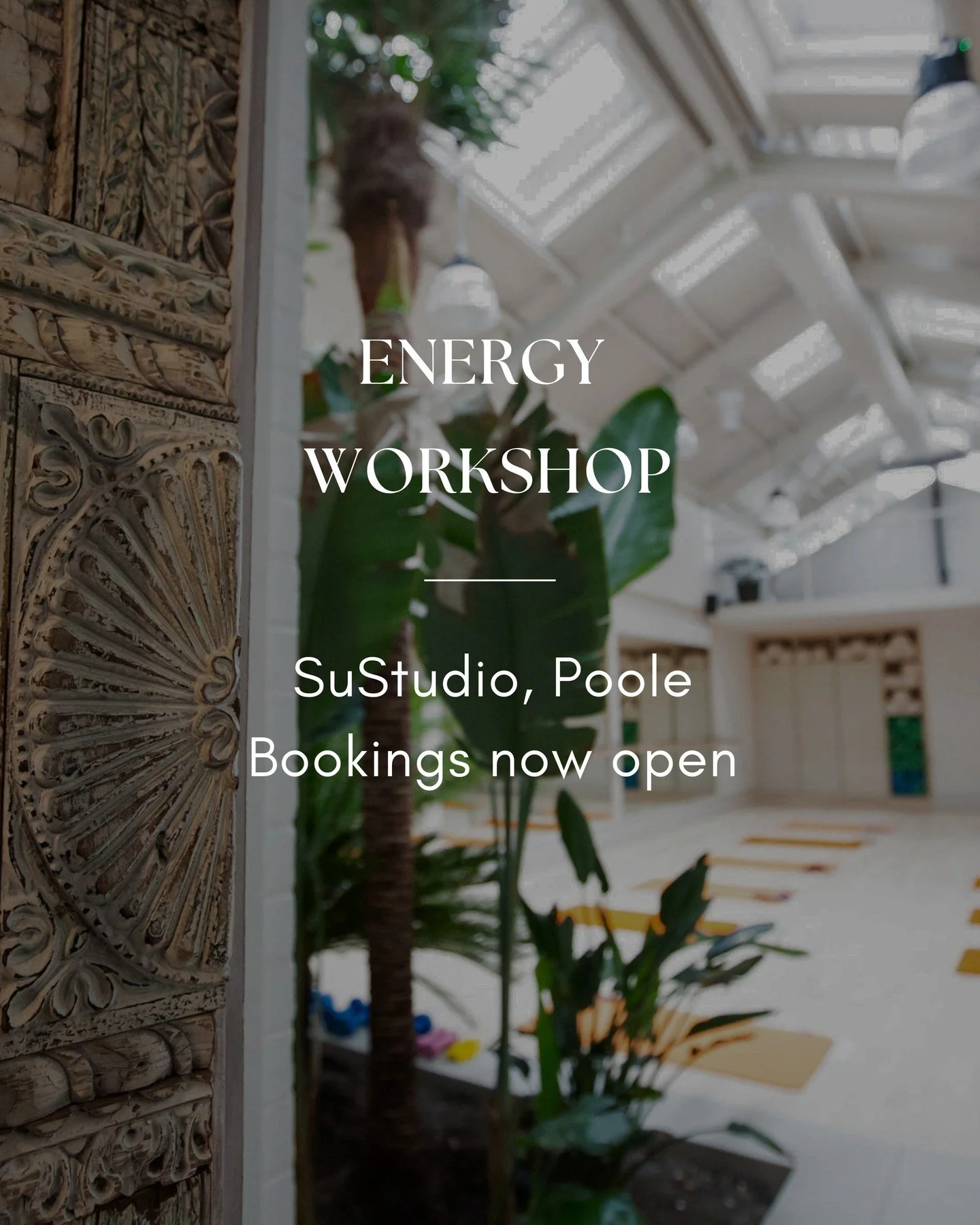 Workshop open for bookings.

I&rsquo;ll be hosting a group workshop at the beautiful @sustudio.sandbanks . An immersive experience designed to work on both the conscious and subconscious level.

Together, we&rsquo;ll move through energy release and i
