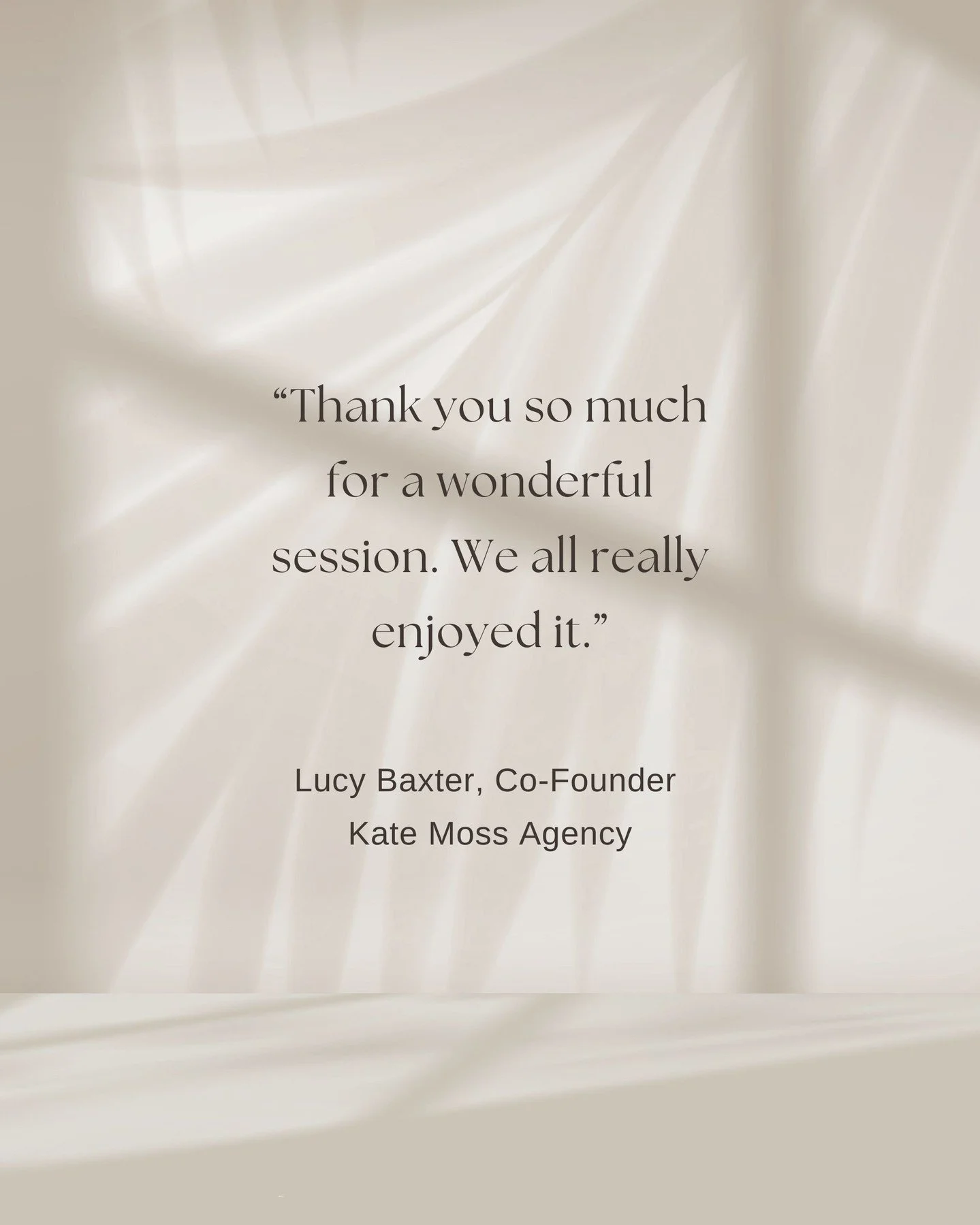 It was a pleasure working with you all @katemossagency